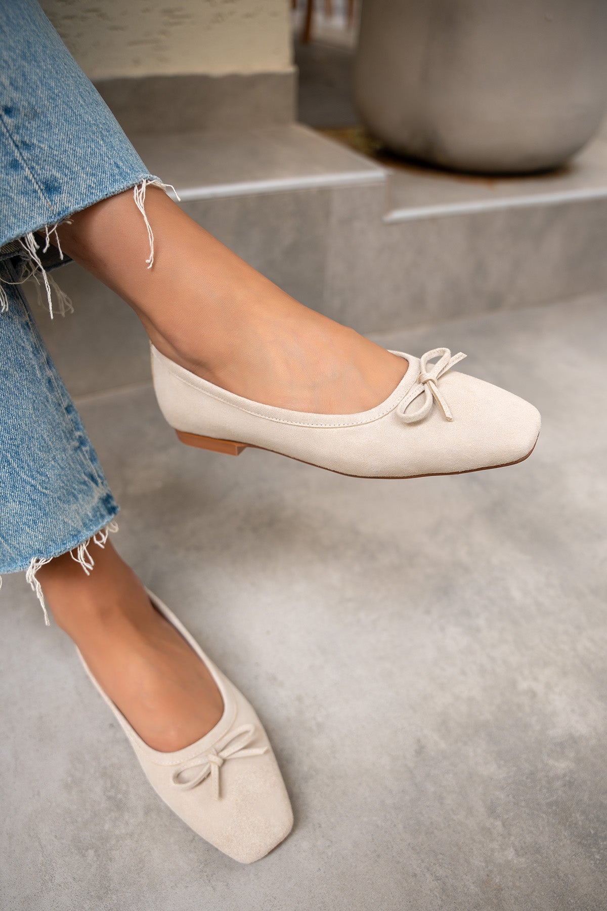 Linda Fiyonk Detaylı Babet - BEJ SÜET