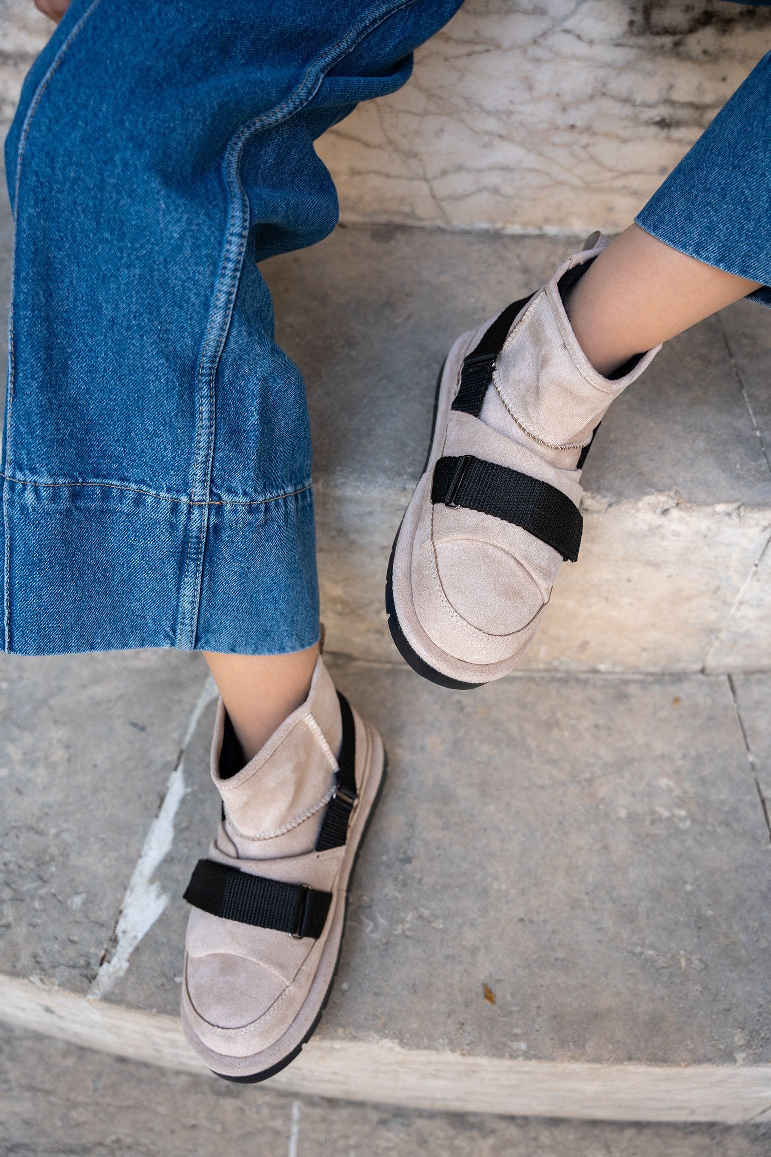 LESCAR SÜET İÇİ KÜRKLÜ BOT - BEJ