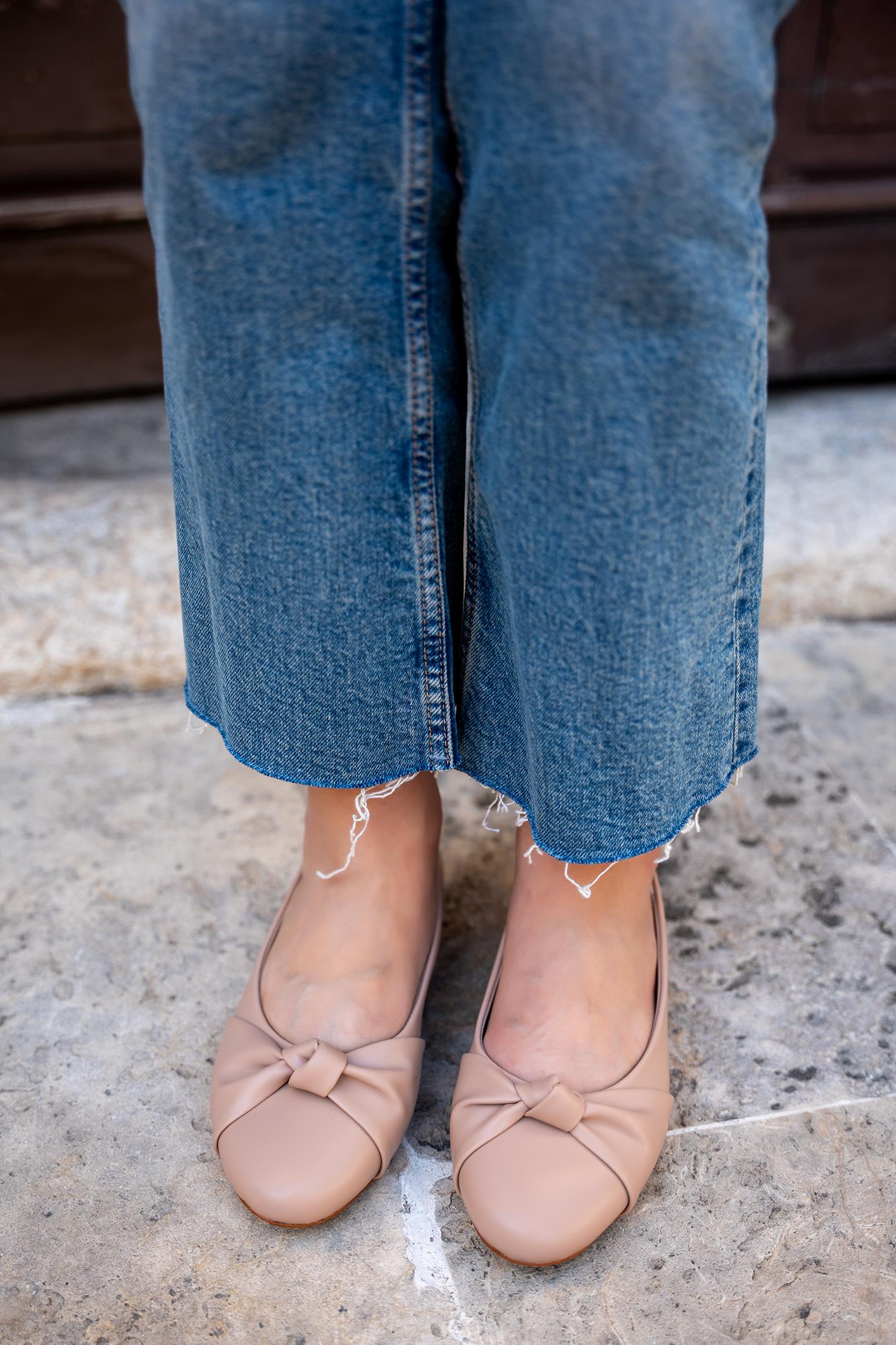 BUGGY DÜĞÜM DETAYLI BABET - NUDE