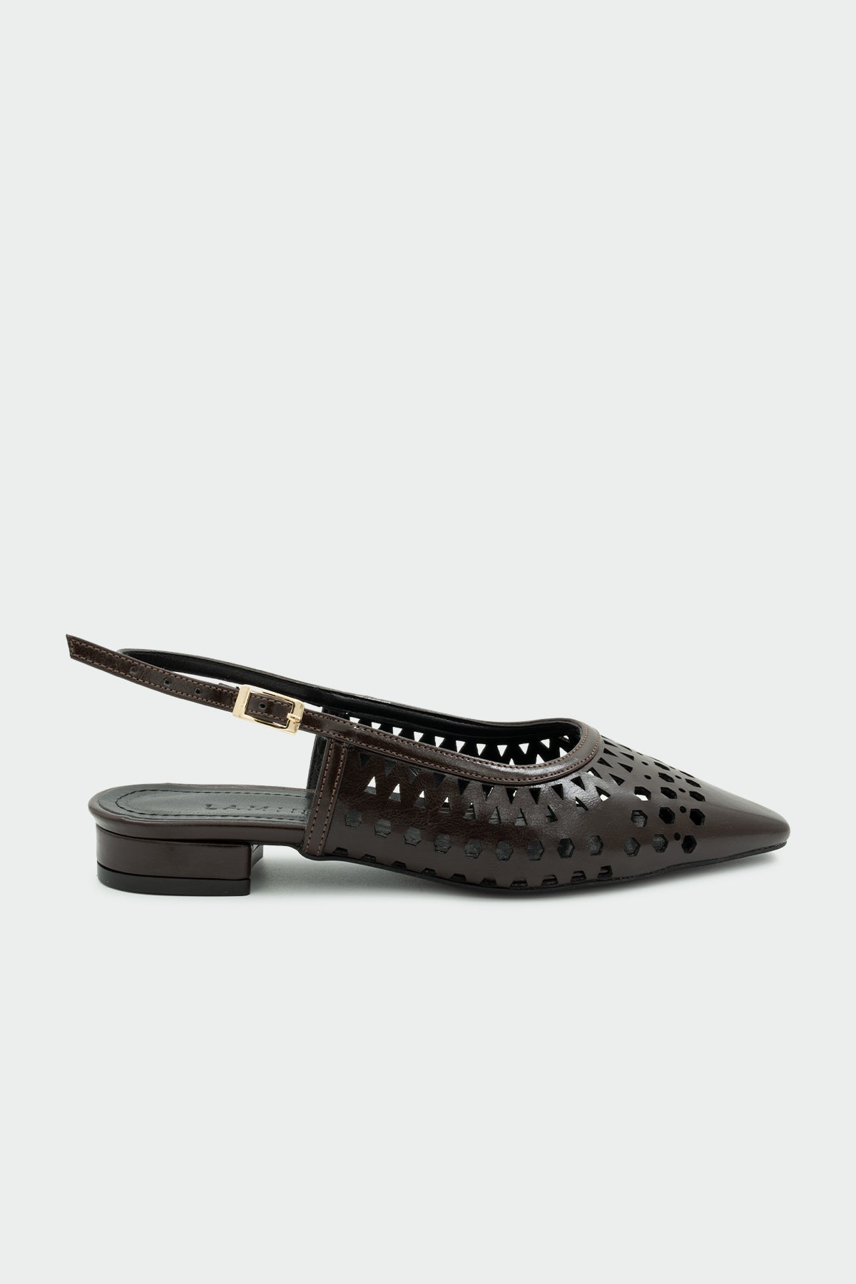 Scoth Lazer Kesim Desenli Kadın Babet - ACI KAHVE