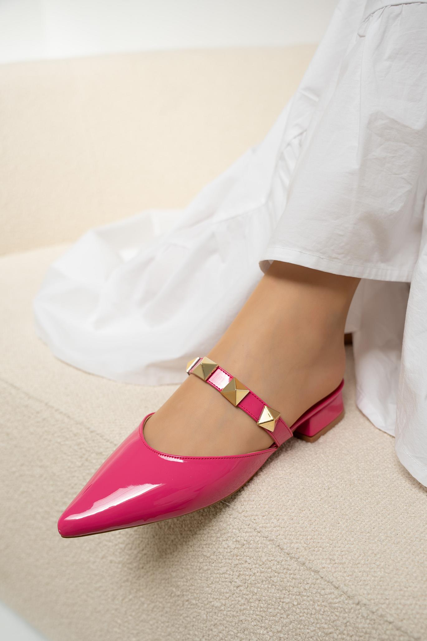 Ricco Zımba Detaylı Terlik - FUŞYA