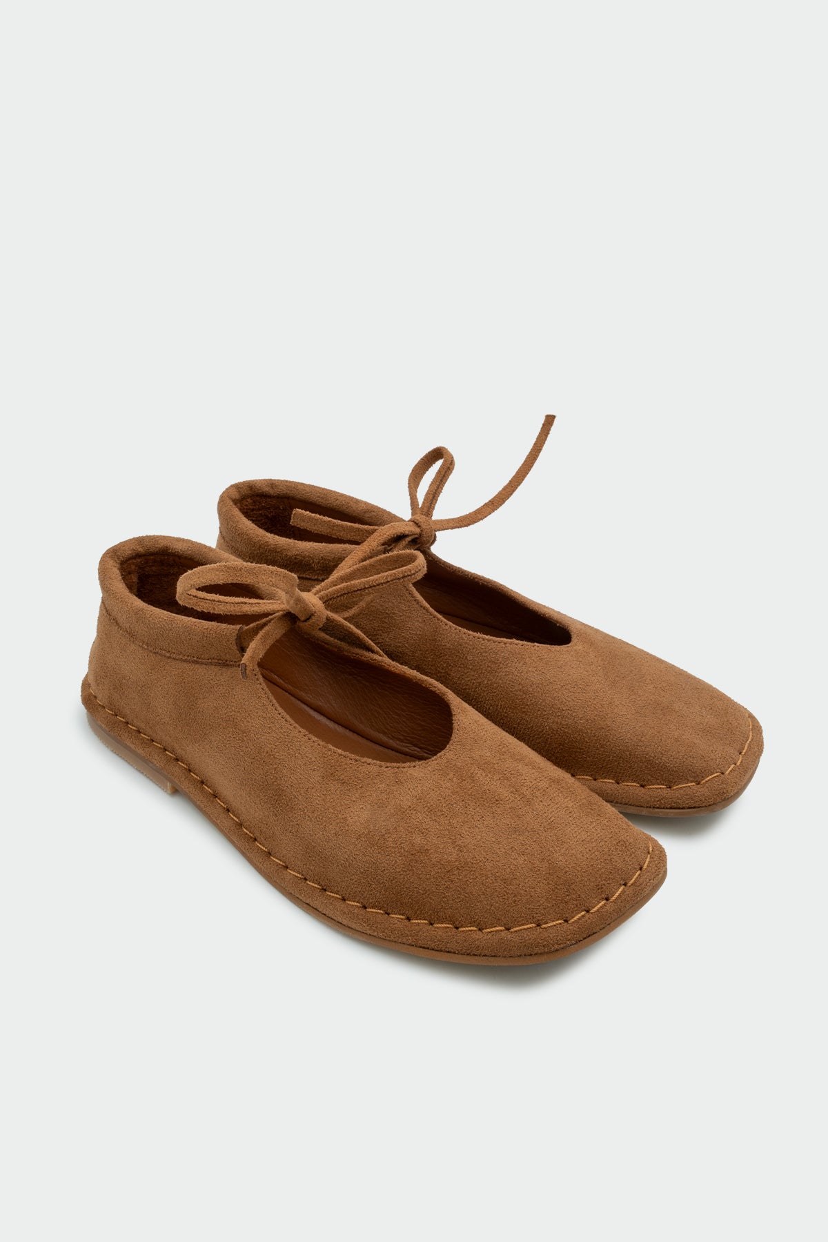Mex Bağcık Detaylı Kadın Barefoot Ayakkabı - TABA SÜET