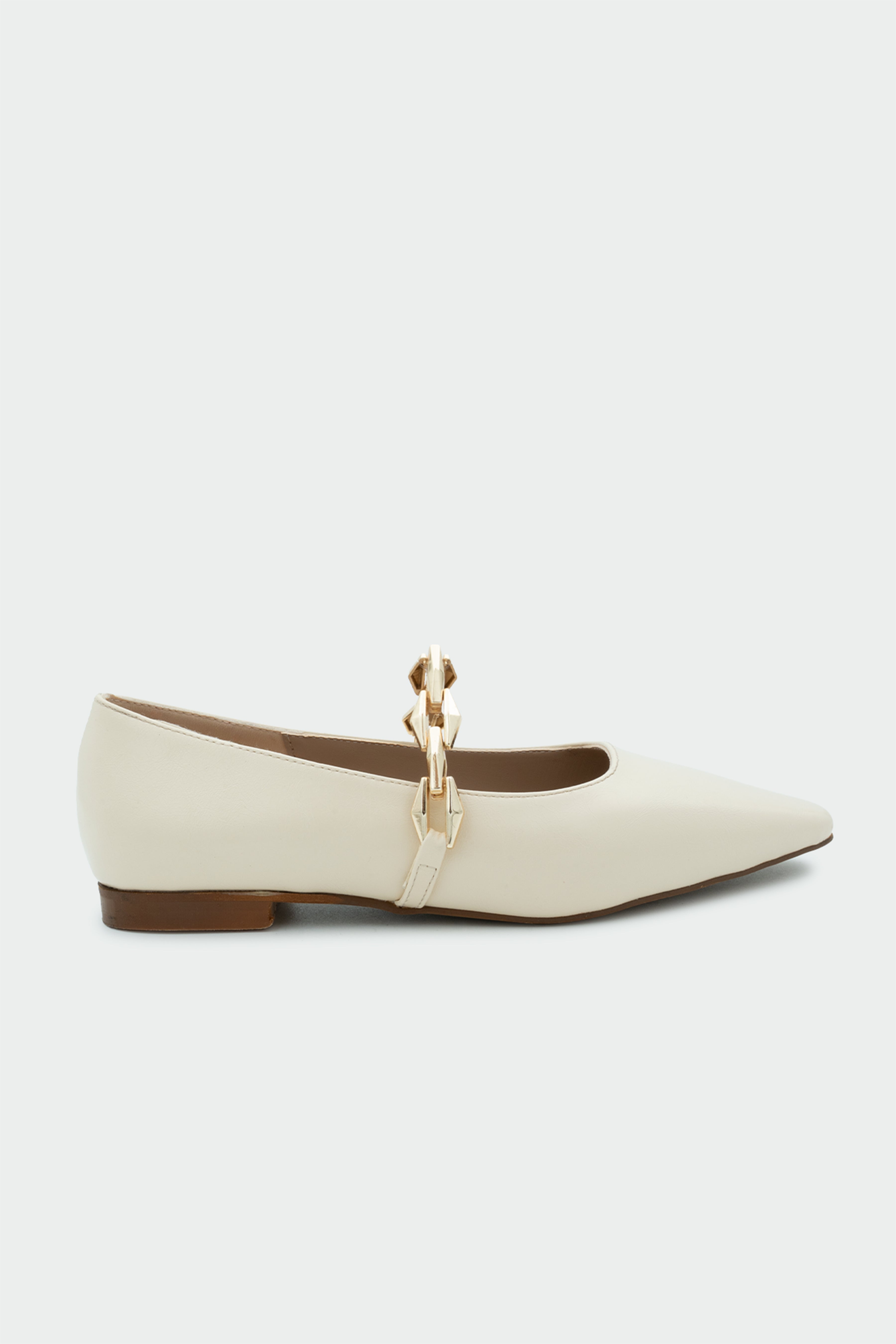 Dennis Zincir Detaylı Düz Babet - EKRU RUGAN