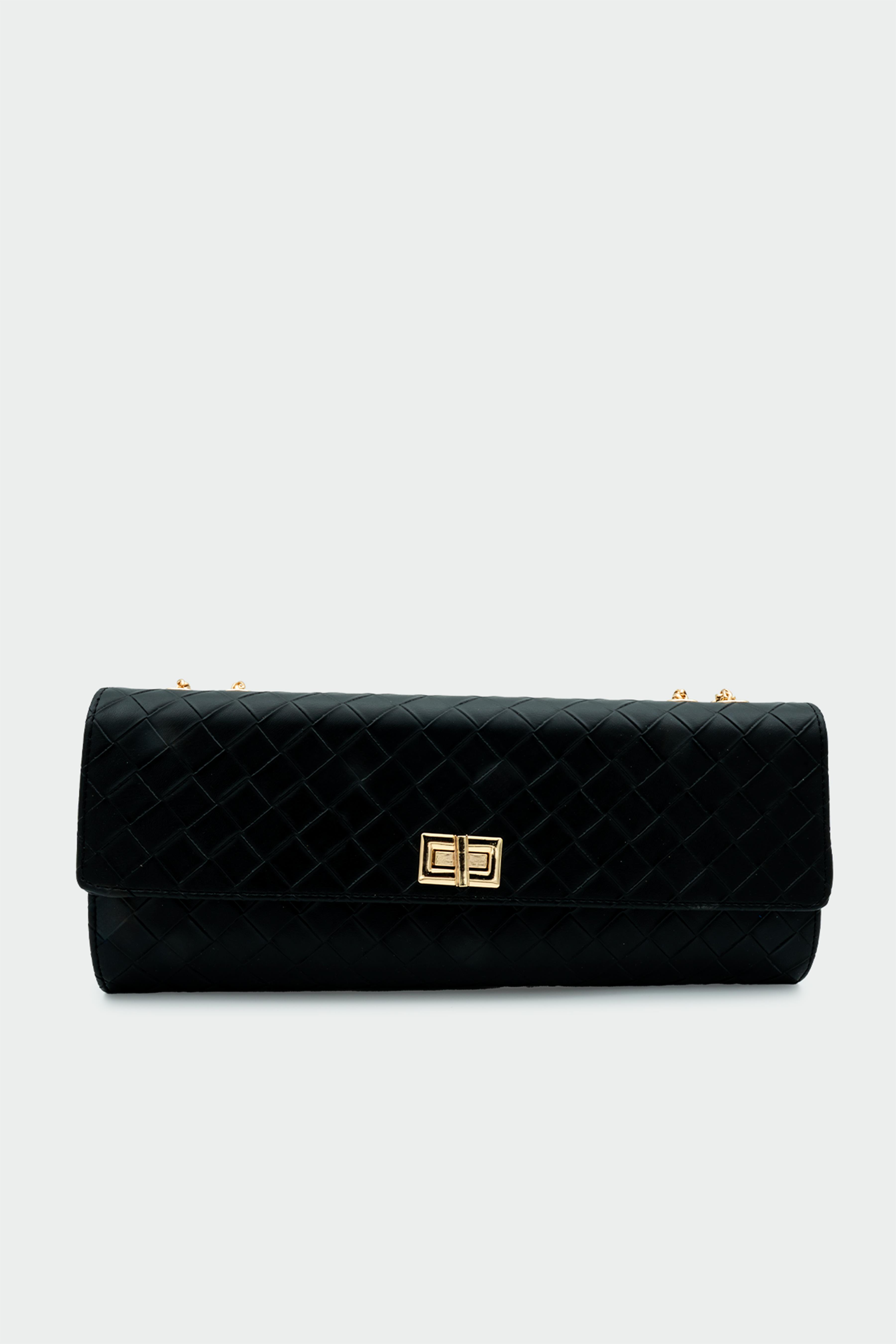 Simago Örgülü Gold Zincirli Çanta - SİYAH