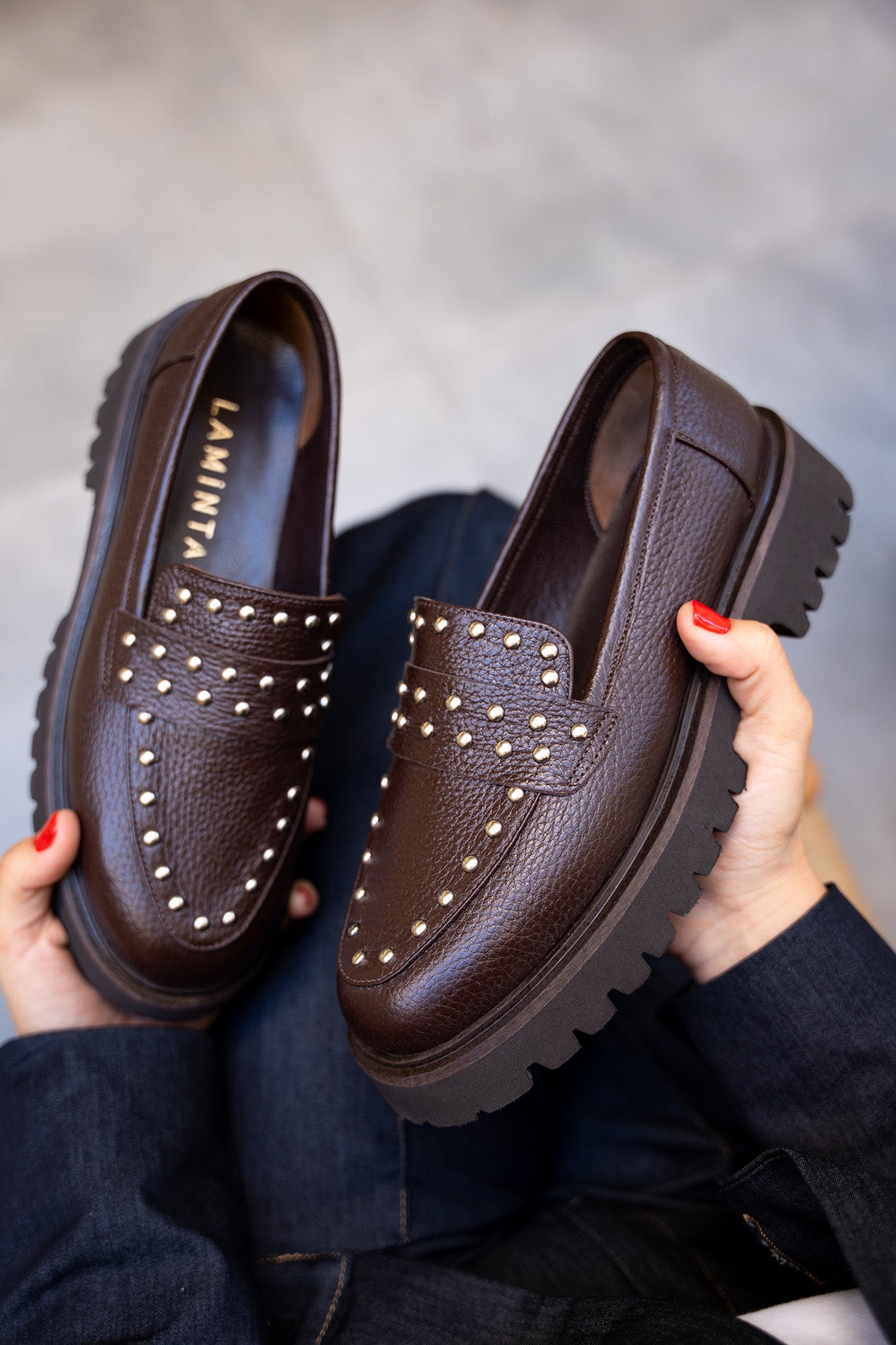 Sorley Troklu Hakiki Deri Loafer - ACI KAHVE