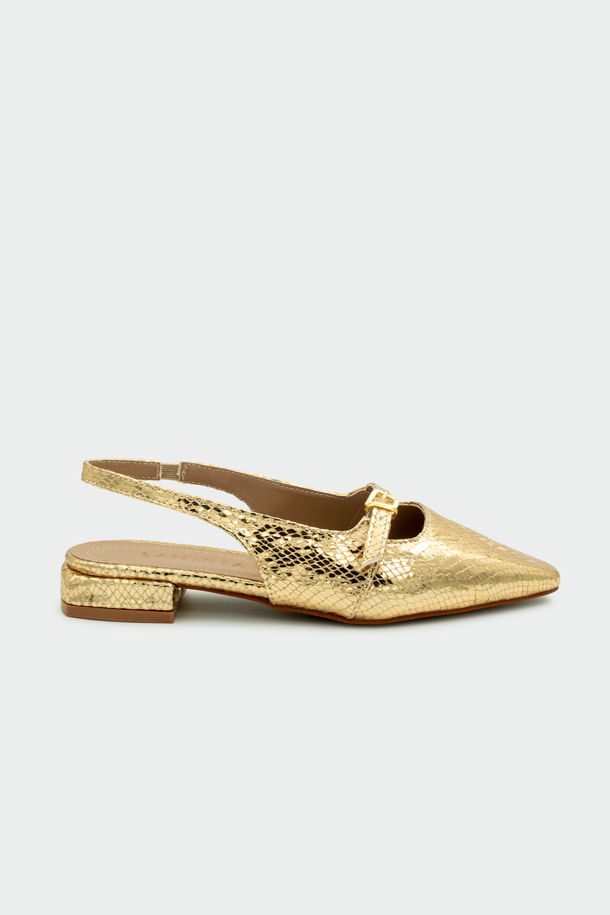 İcon Yılan Derisi Dokulu Kadın Babet - GOLD