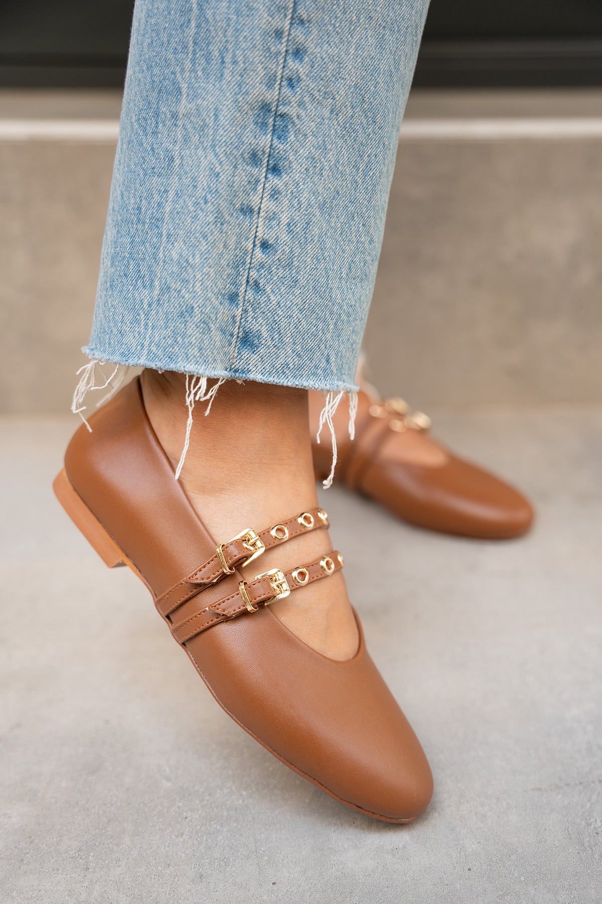 Pari Gold Tokalı Babet - TABA DERİ