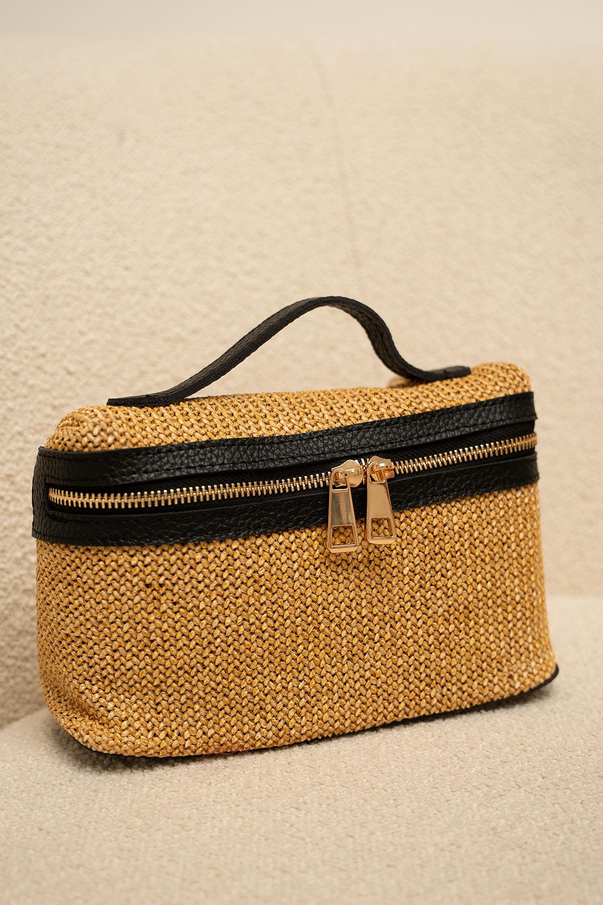 Yogi Hasır Mini Çapraz Çanta - SİYAH