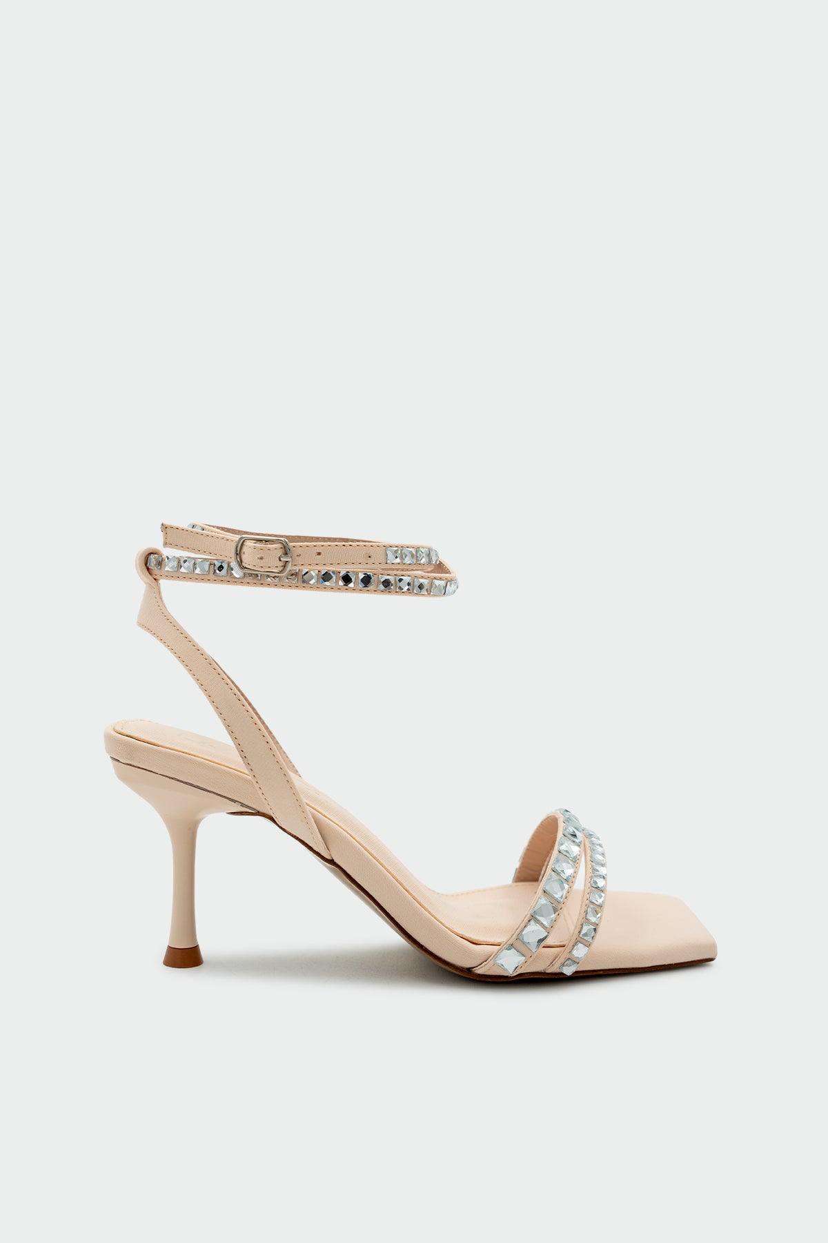 Jane Kristal Taş Detaylı Topuklu Ayakkabı - TEN