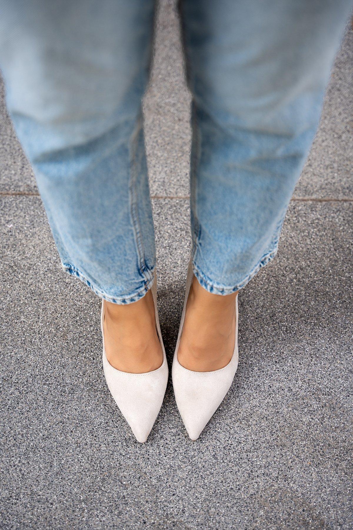 MARLOWE STİLETTO TOPUKLU AYAKKABI - BEJ SÜET