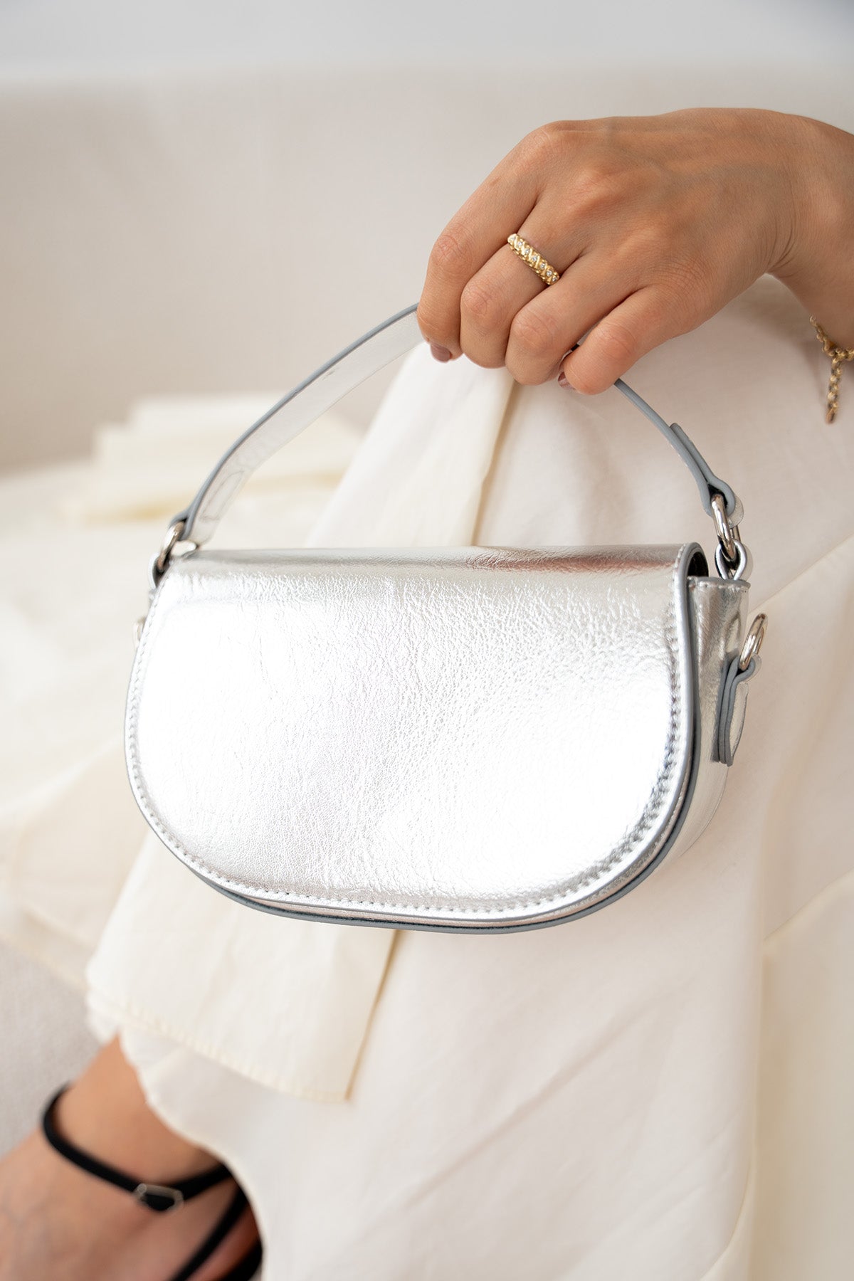 Beel Düz Kadın Çapraz Çanta - Silver