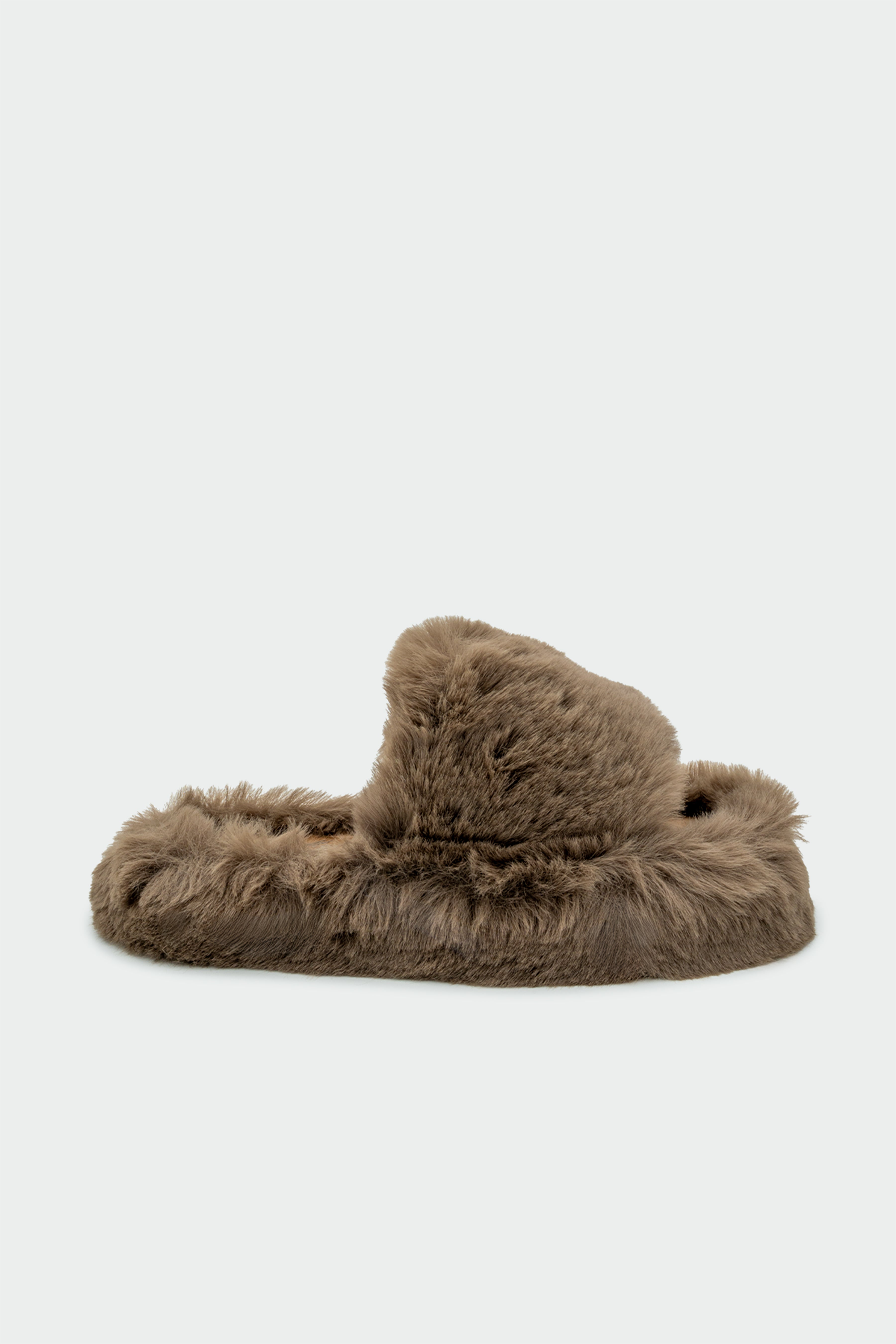 Pofi Peluş Ev Terliği - KAHVE