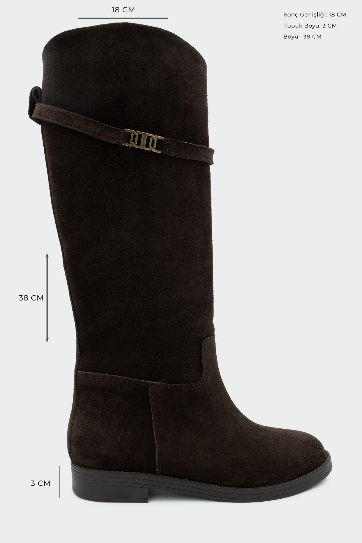 Hunt Çıkarılabilir Toka Detaylı Çizme - AcıKahve Süet