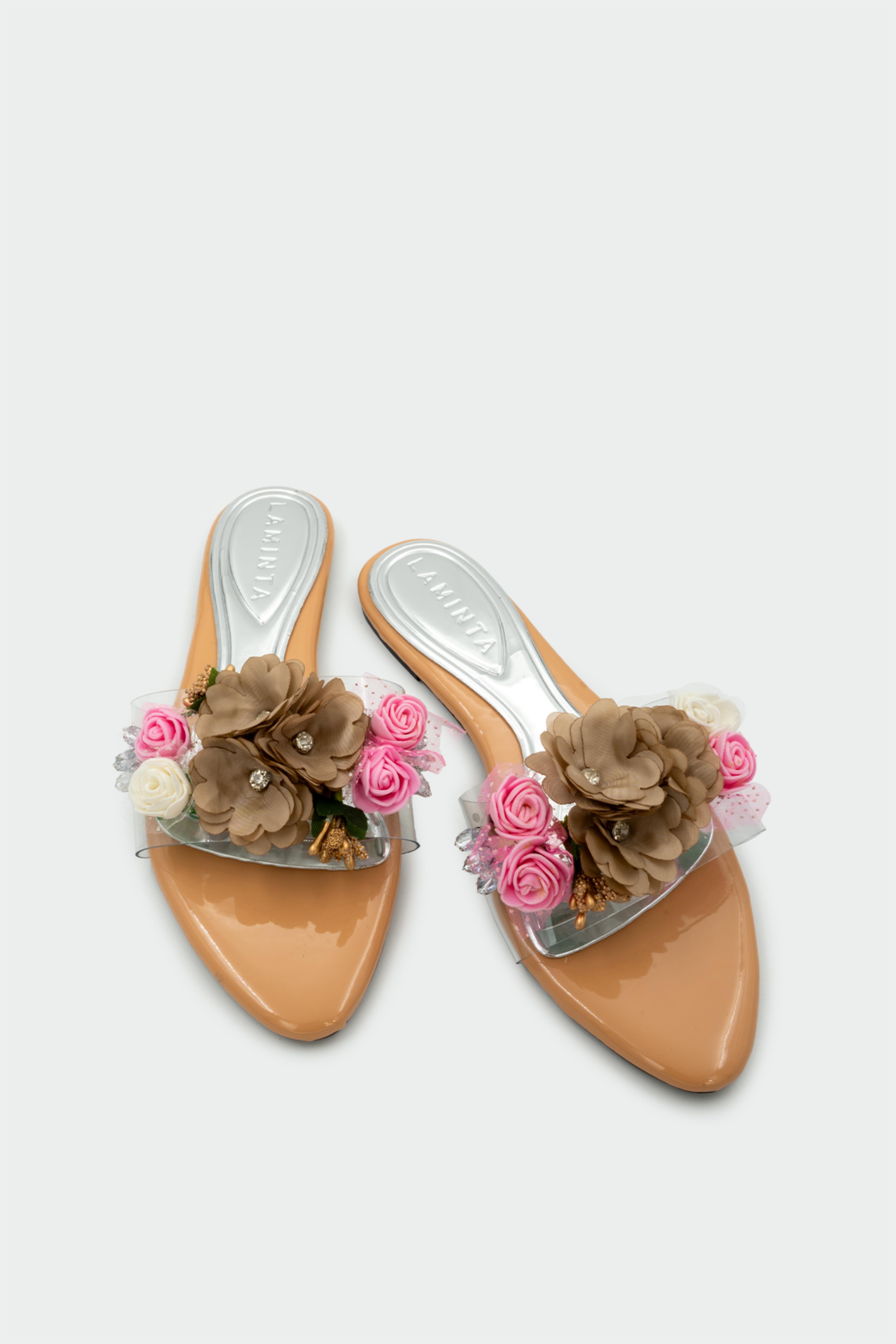 LİLY ÇİÇEKLİ TERLİK - NUDE