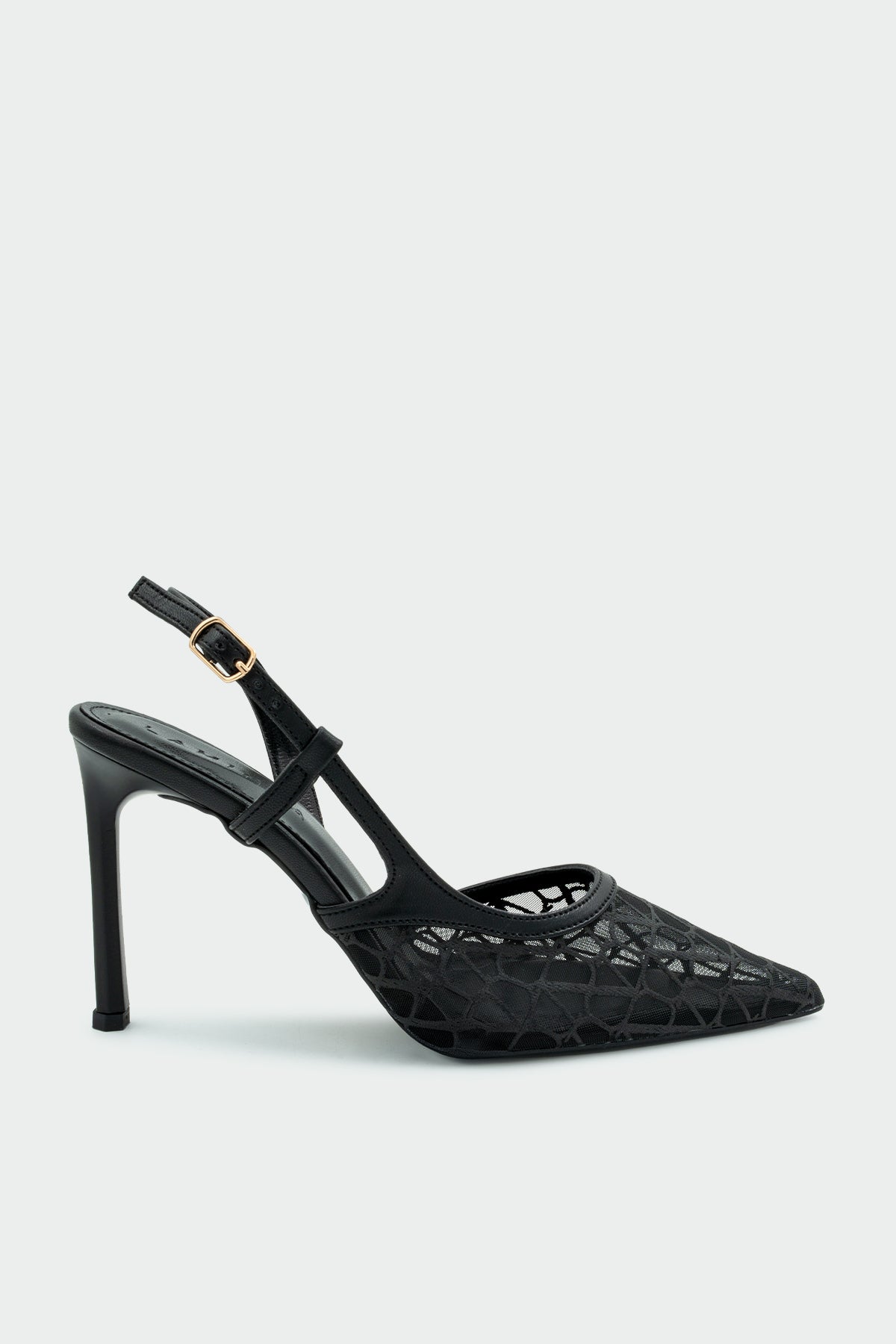 Oxty Transparan Detaylı Kadın Topuklu Ayakkabı - SİYAH