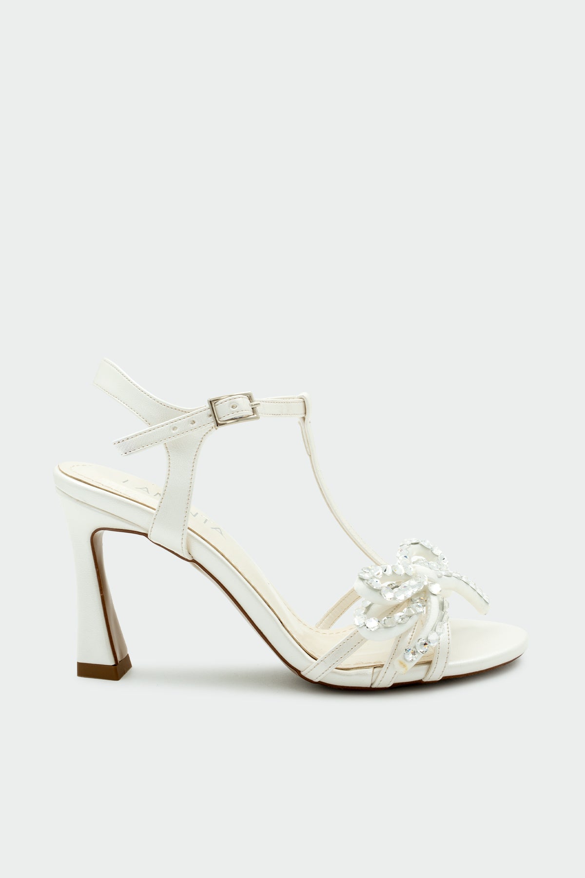 Joshe Taşlı Fiyonklu Kadın Platform Ayakkabı - SEDEF BEYAZ