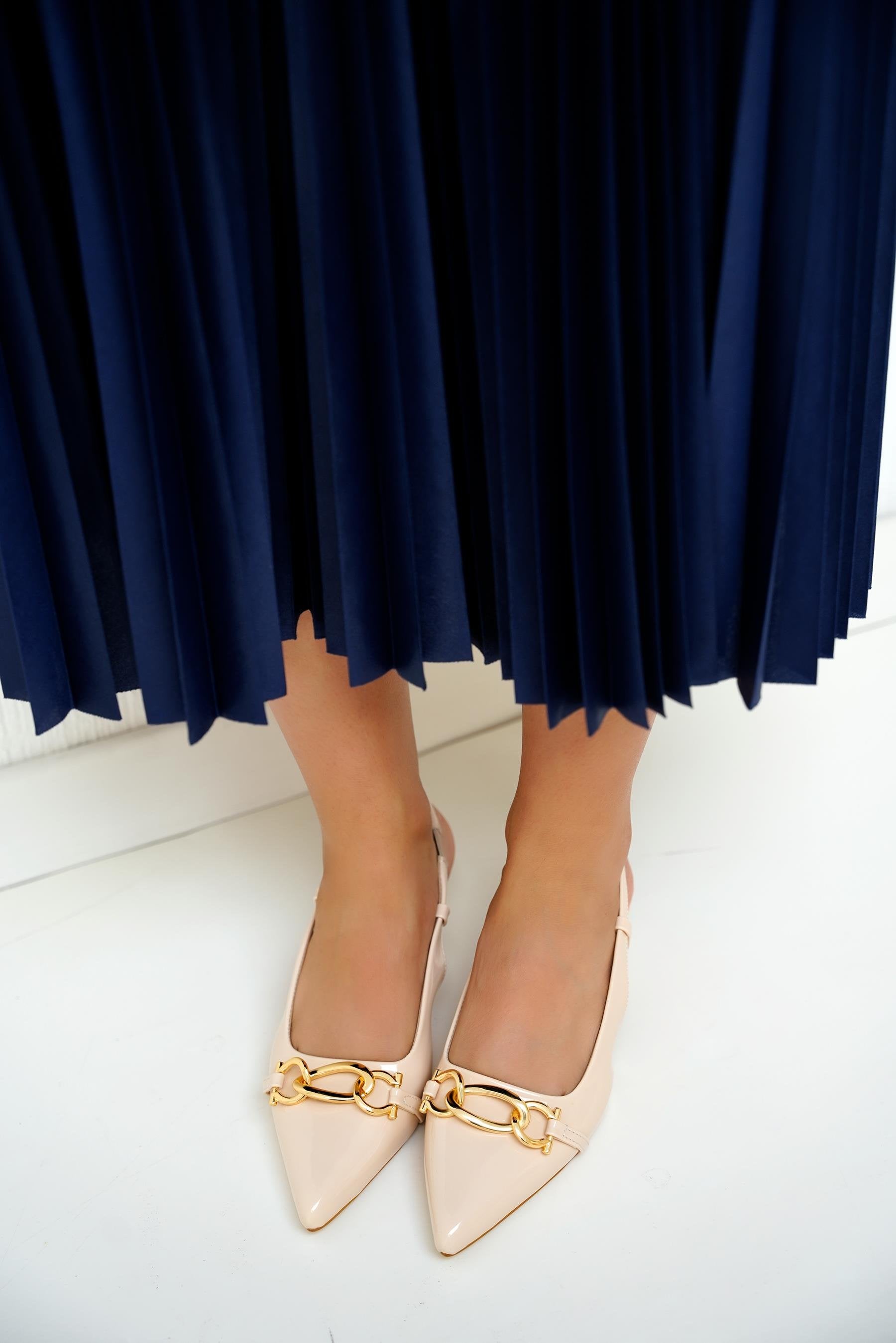 BRENDA TOKA DETAYLI TOPUKLU AYAKKABI - NUDE RUGAN