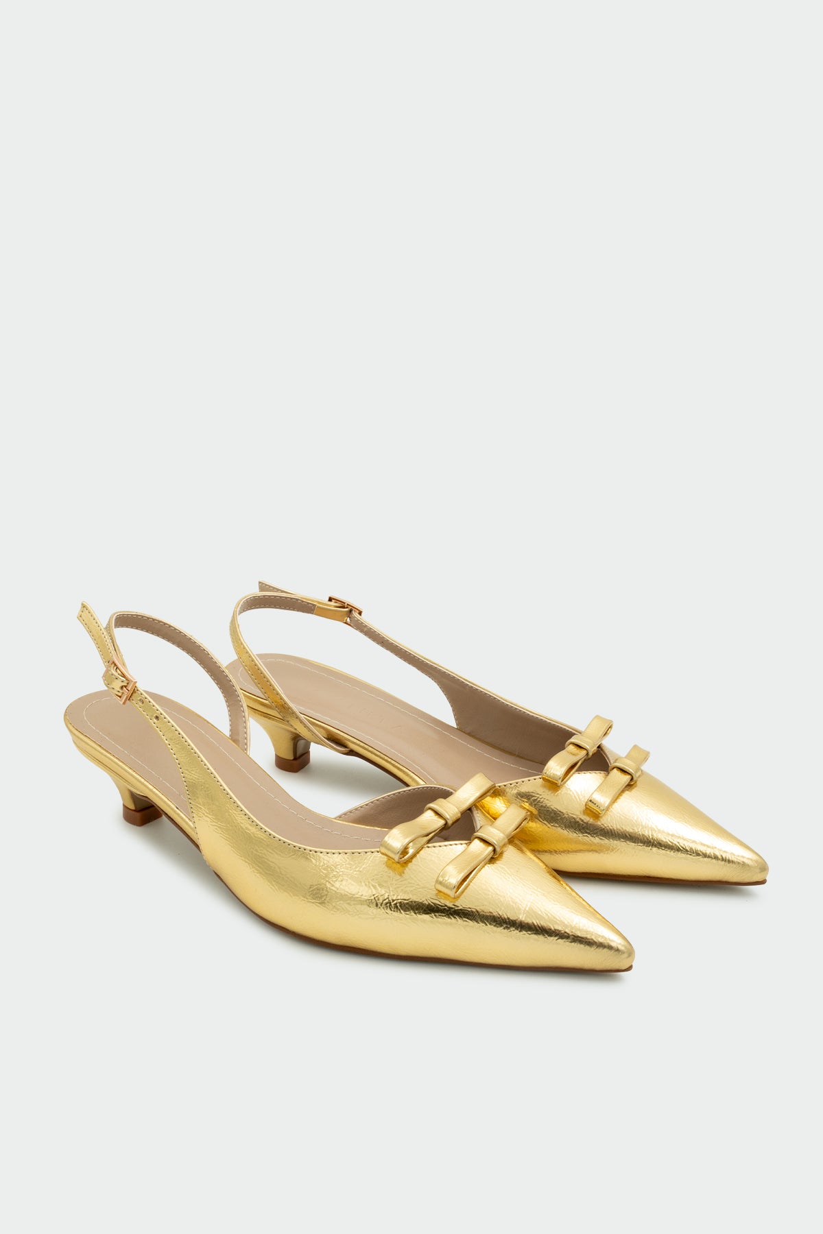 Epsy Fiyonk Detaylı Kadın Topuklu Ayakkabı - GOLD