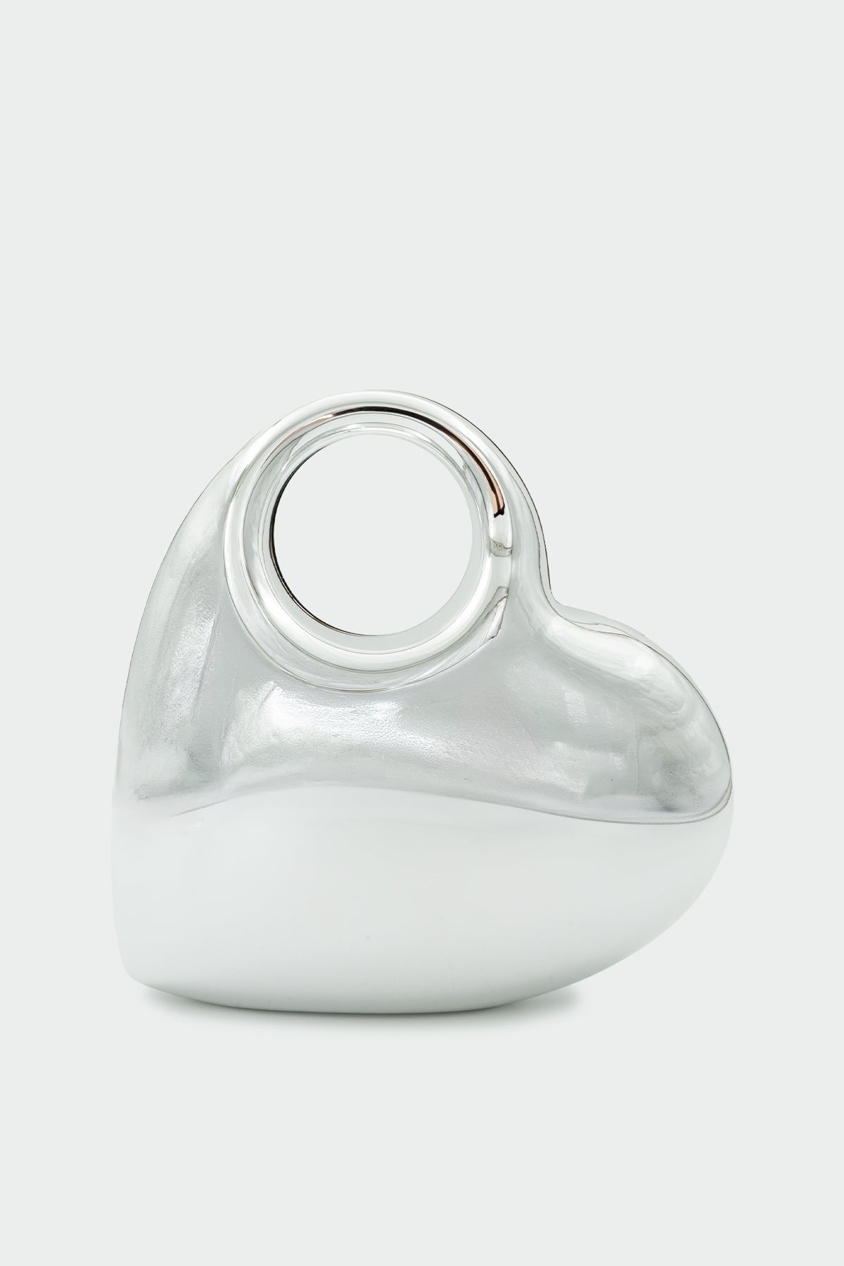 Madax Kalp Detaylı Metalik Çanta - Silver