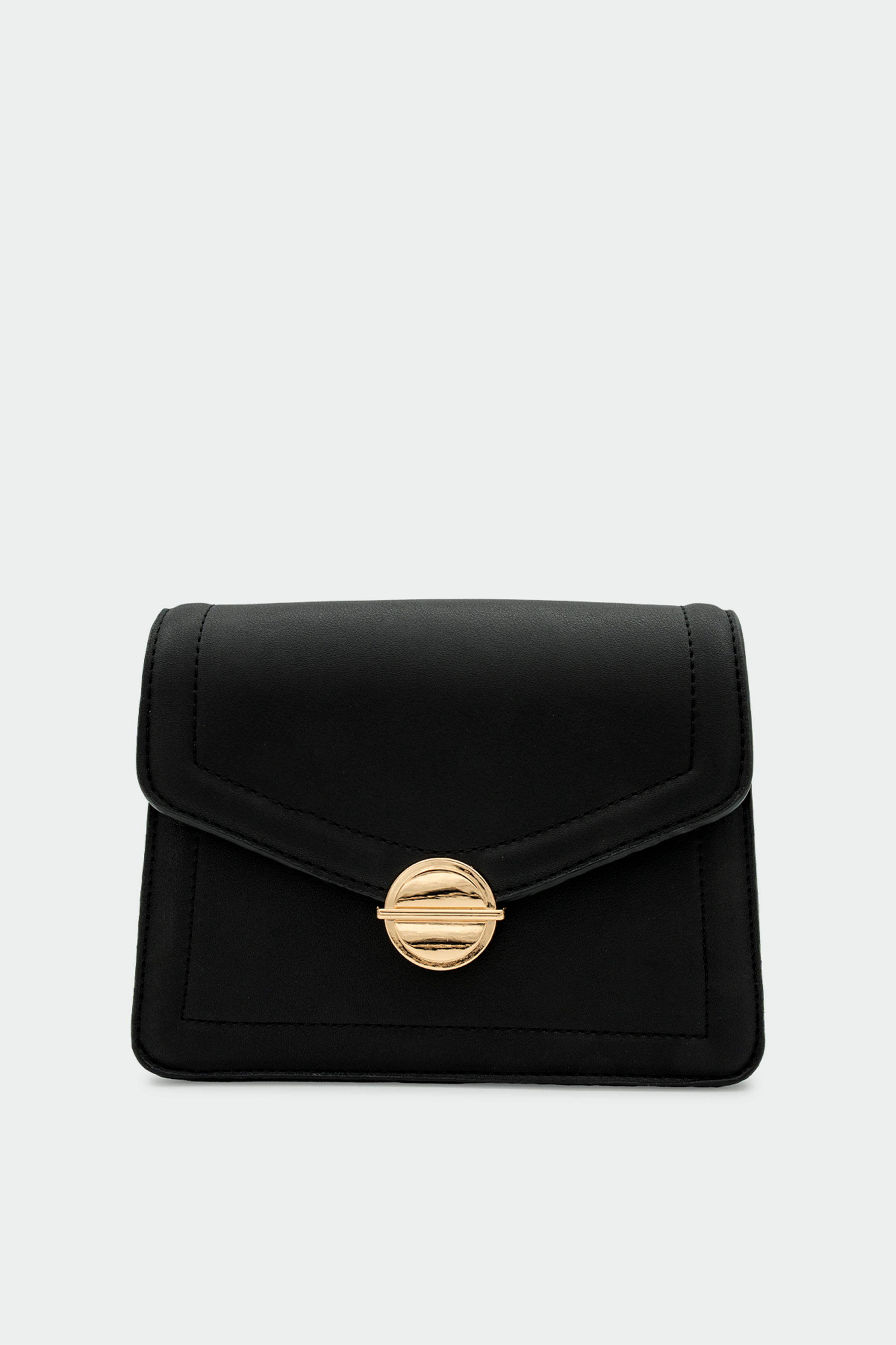 Lona Gold Aksesuarlı Çapraz Çanta - SİYAH