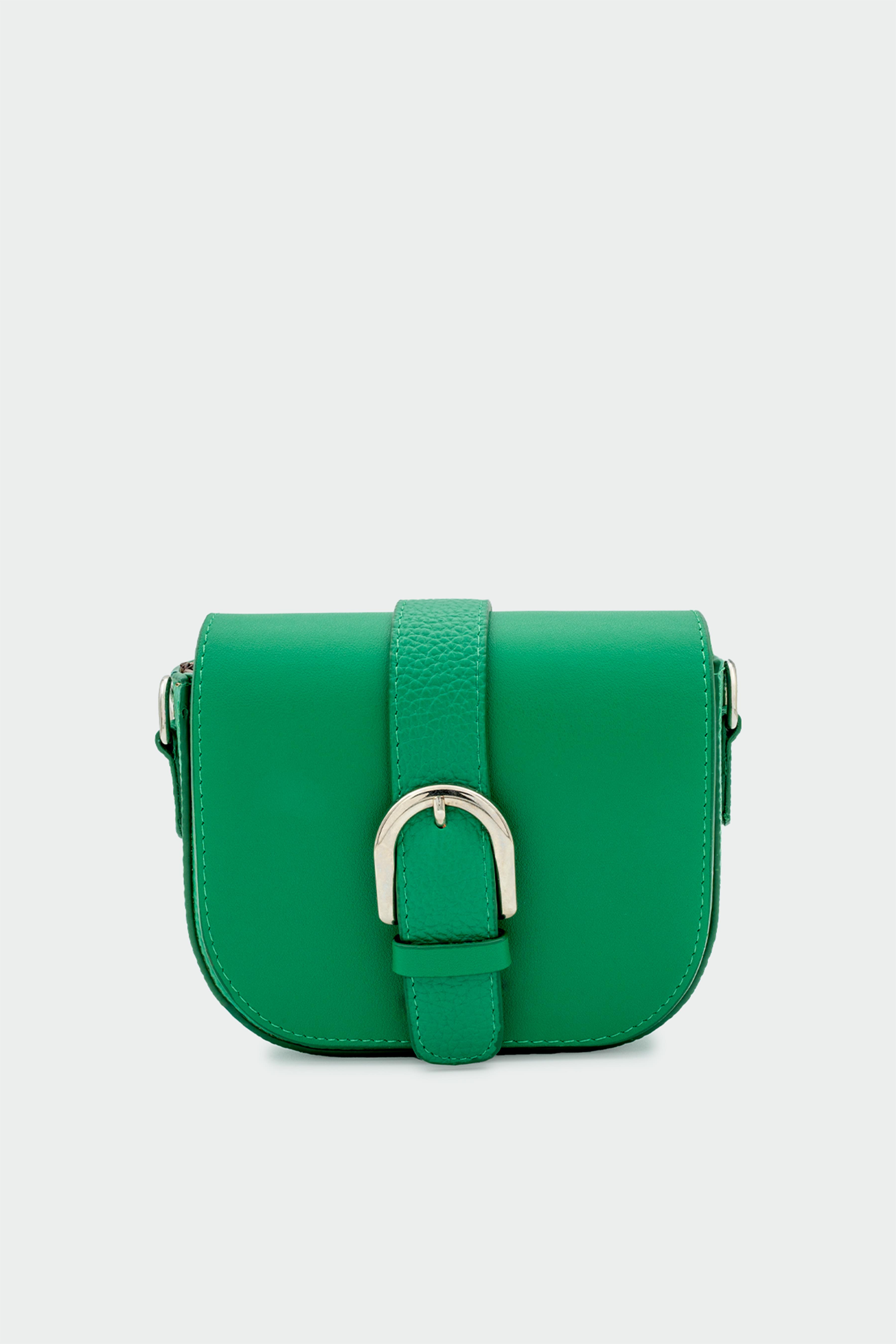 Sisel Kemer Detaylı Mini Çapraz Çanta - YEŞİL