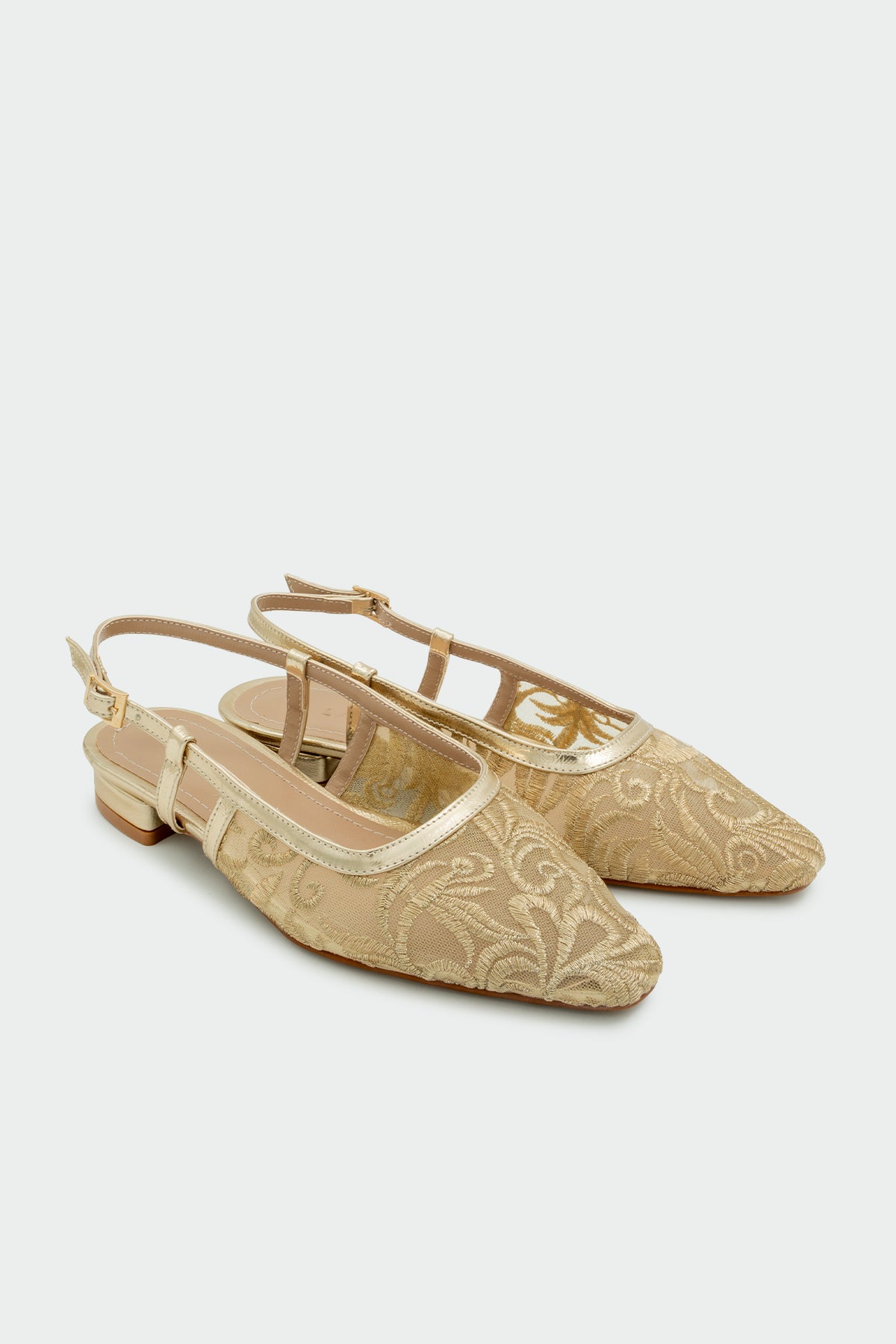 Nopen Nakış Detaylı Kadın Babet - GOLD