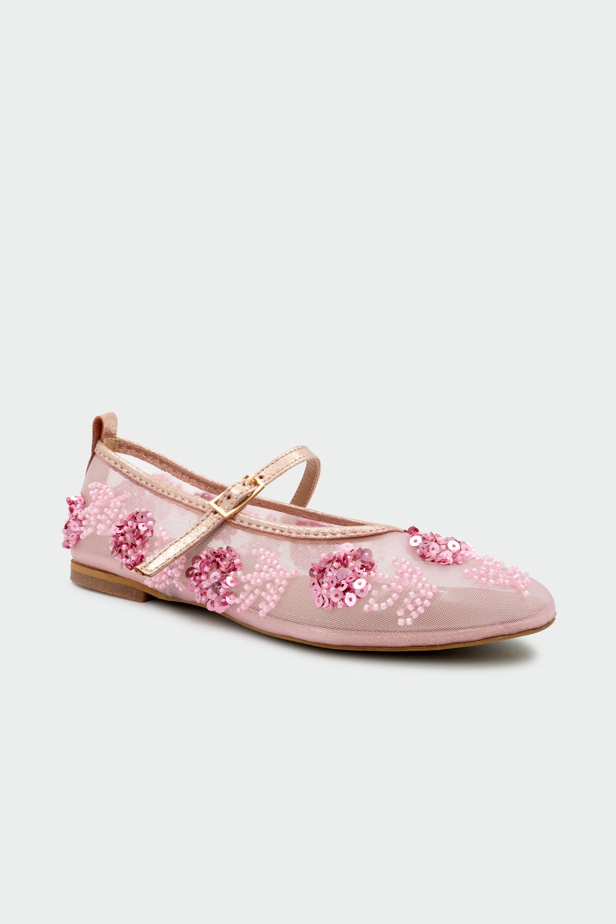 Barbs Boncuk İşlemeli Fileli Babet - PEMBE