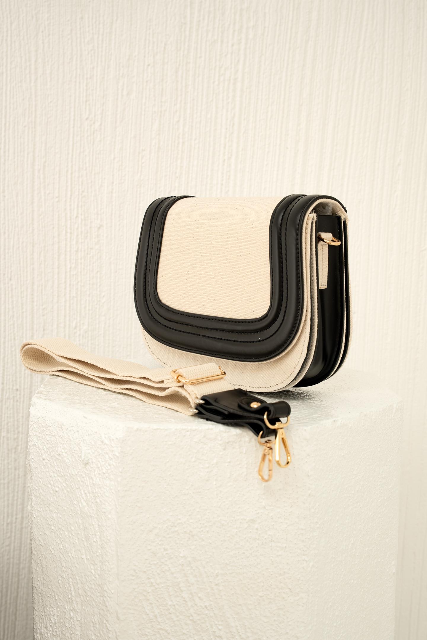 Bella Keten Çapraz Çanta - SİYAH