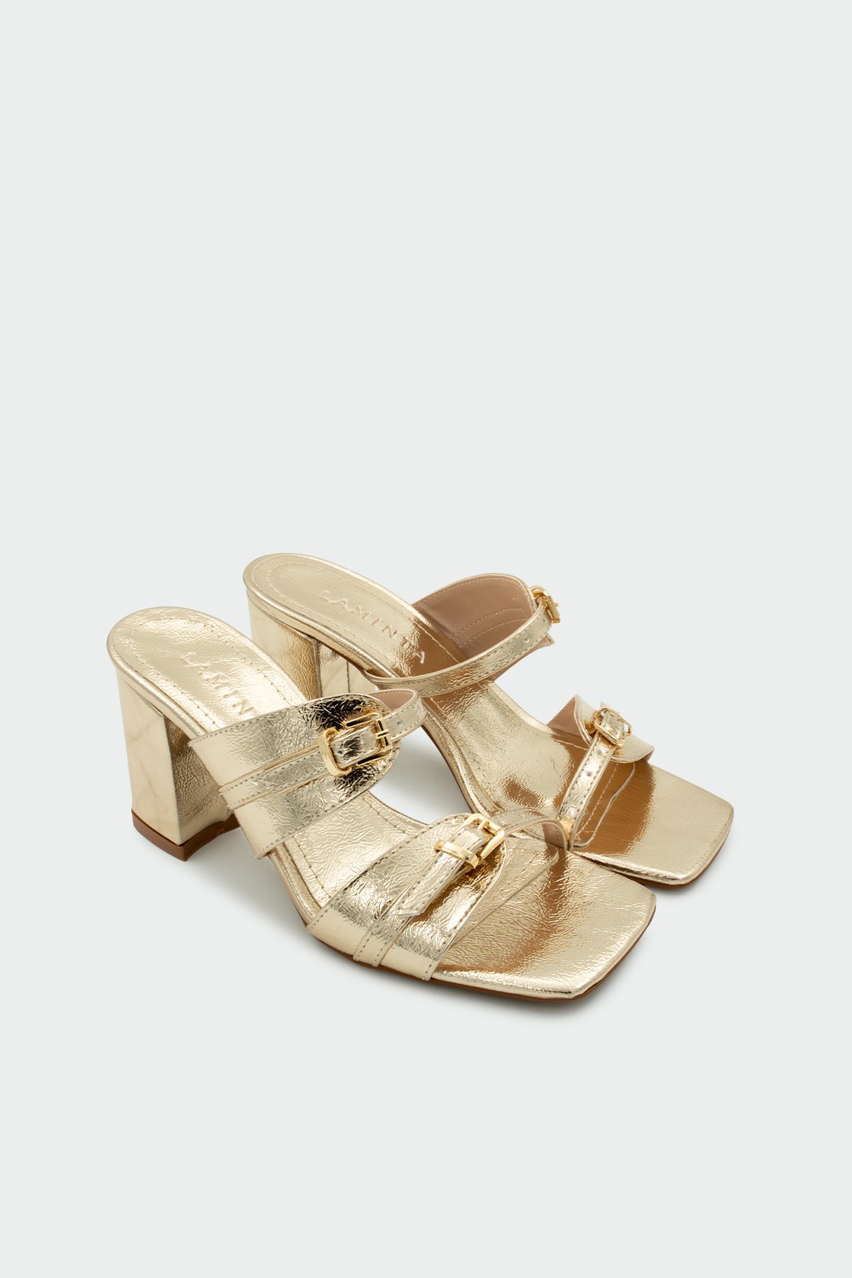 Jodie Toka Detaylı Kadın Topuklu Terlik - GOLD