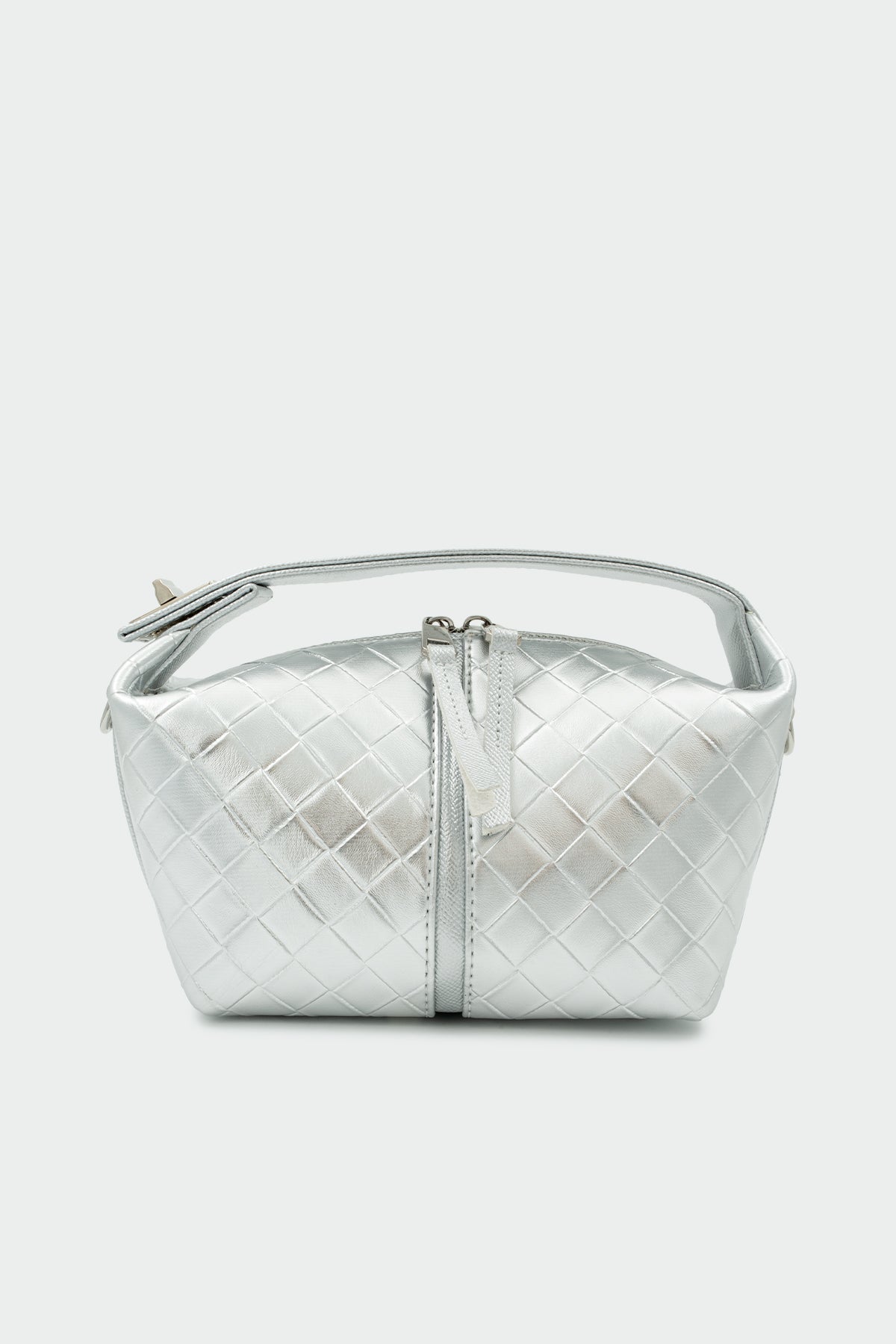 Blake Örgü Desenli El Çantası - Silver