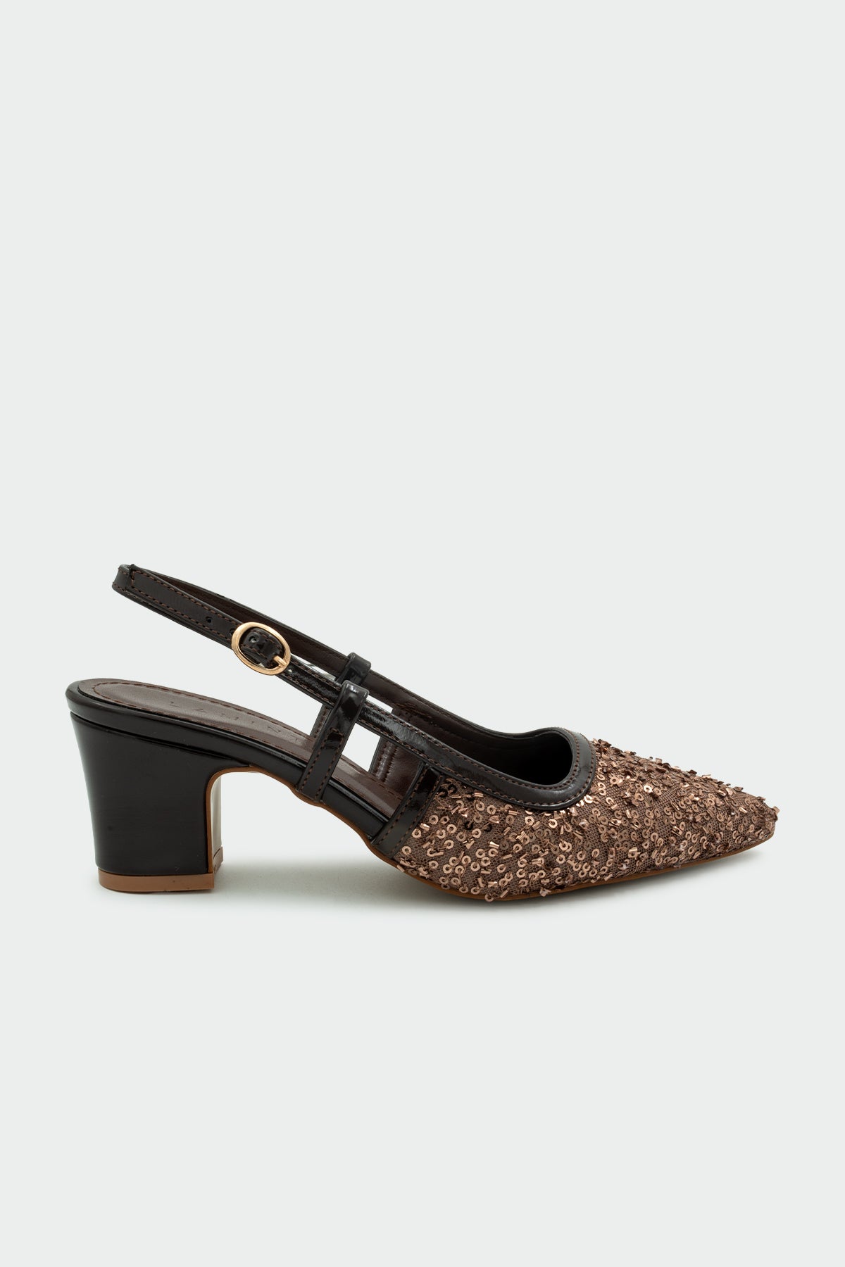 Zawin Pullu Kadın Topuklu Ayakkabı - ACI KAHVE