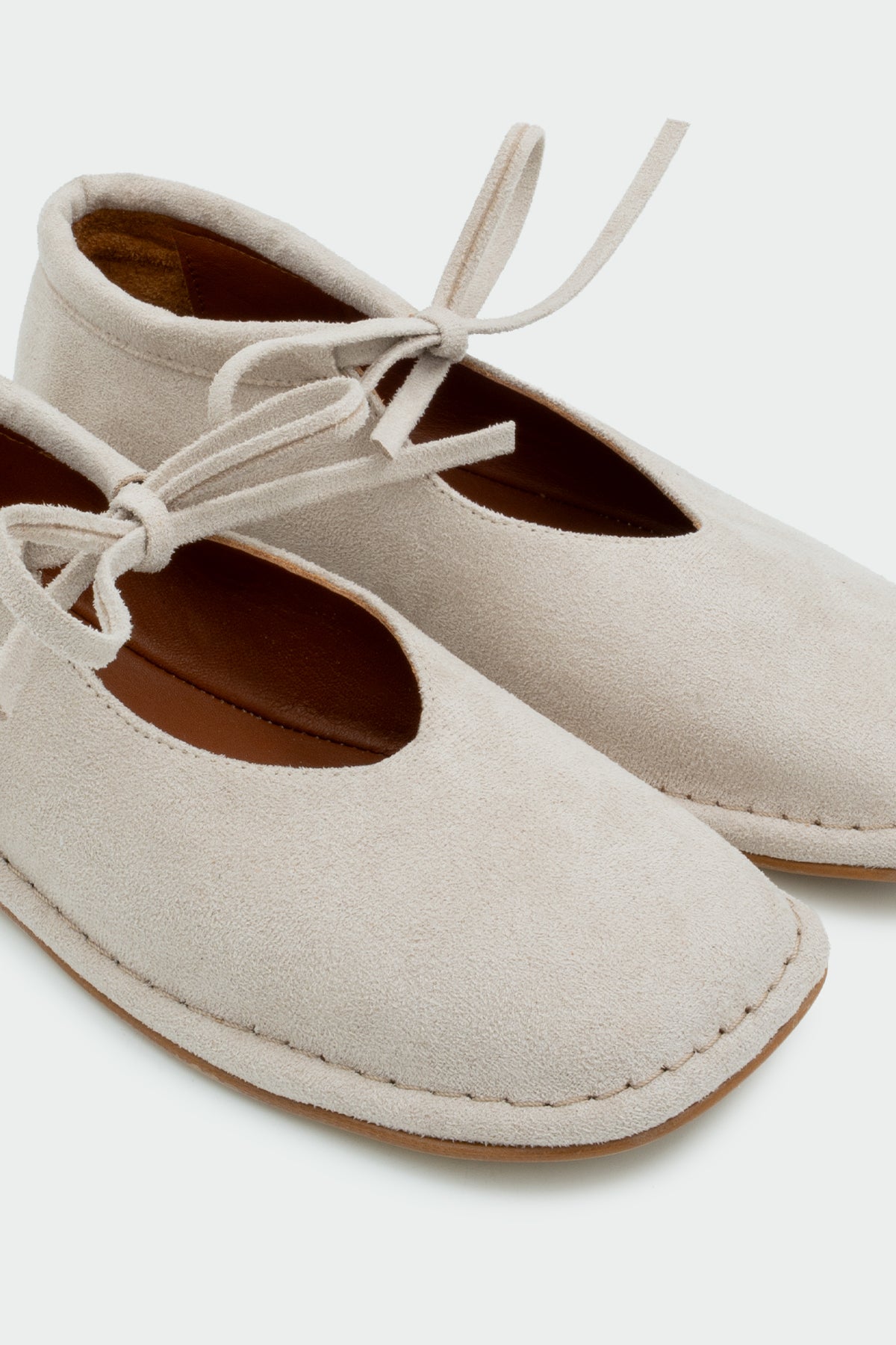 Mex Bağcık Detaylı Kadın Barefoot Ayakkabı - BEJ SÜET