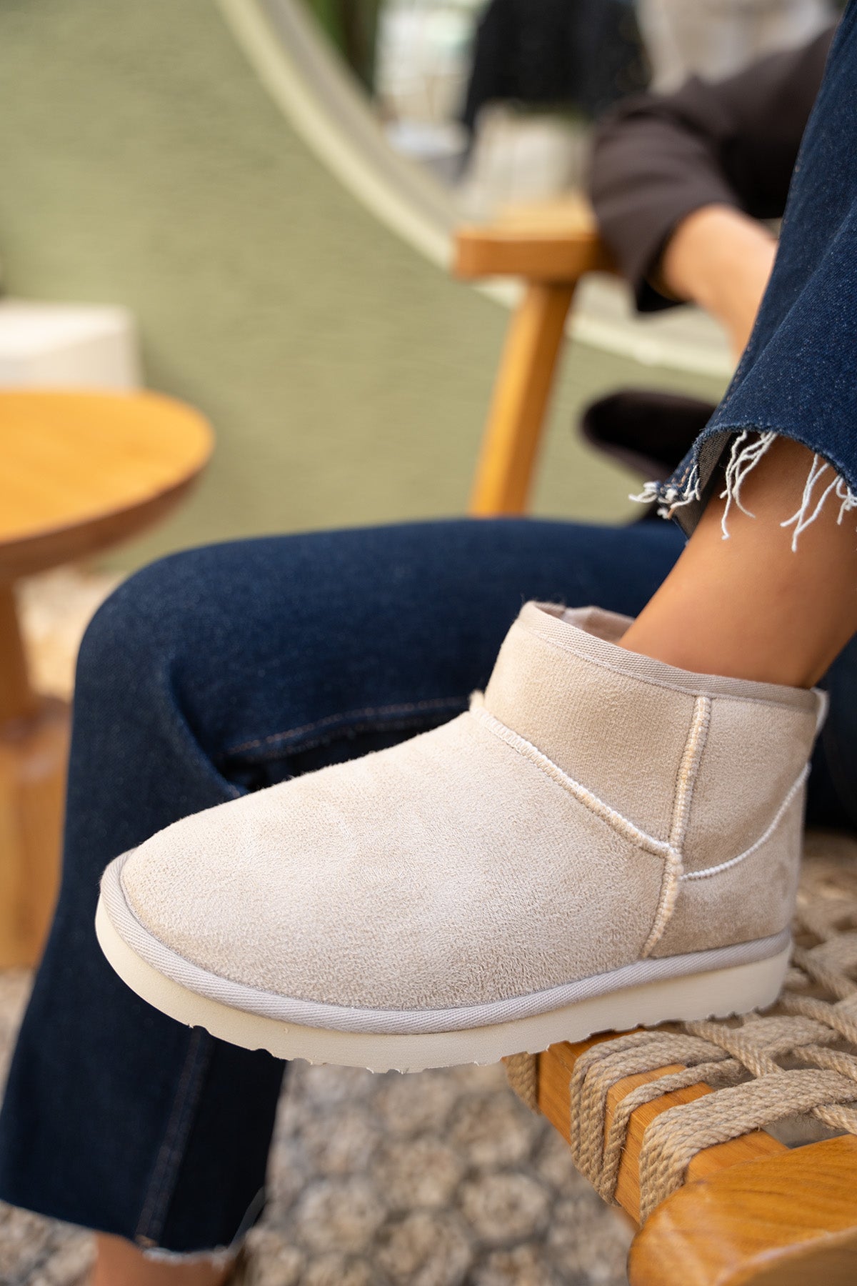 Toxy Kürklü Bot - BEJ SÜET