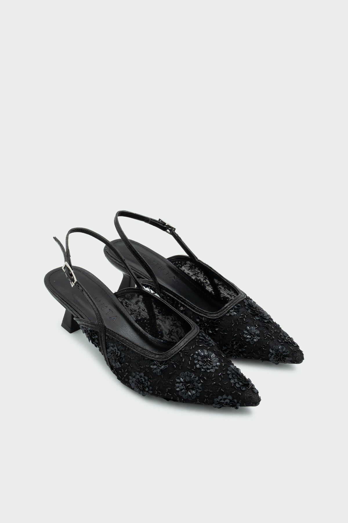 Shayla İşleme Detaylı Kadın Topuklu Ayakkabı - SİYAH