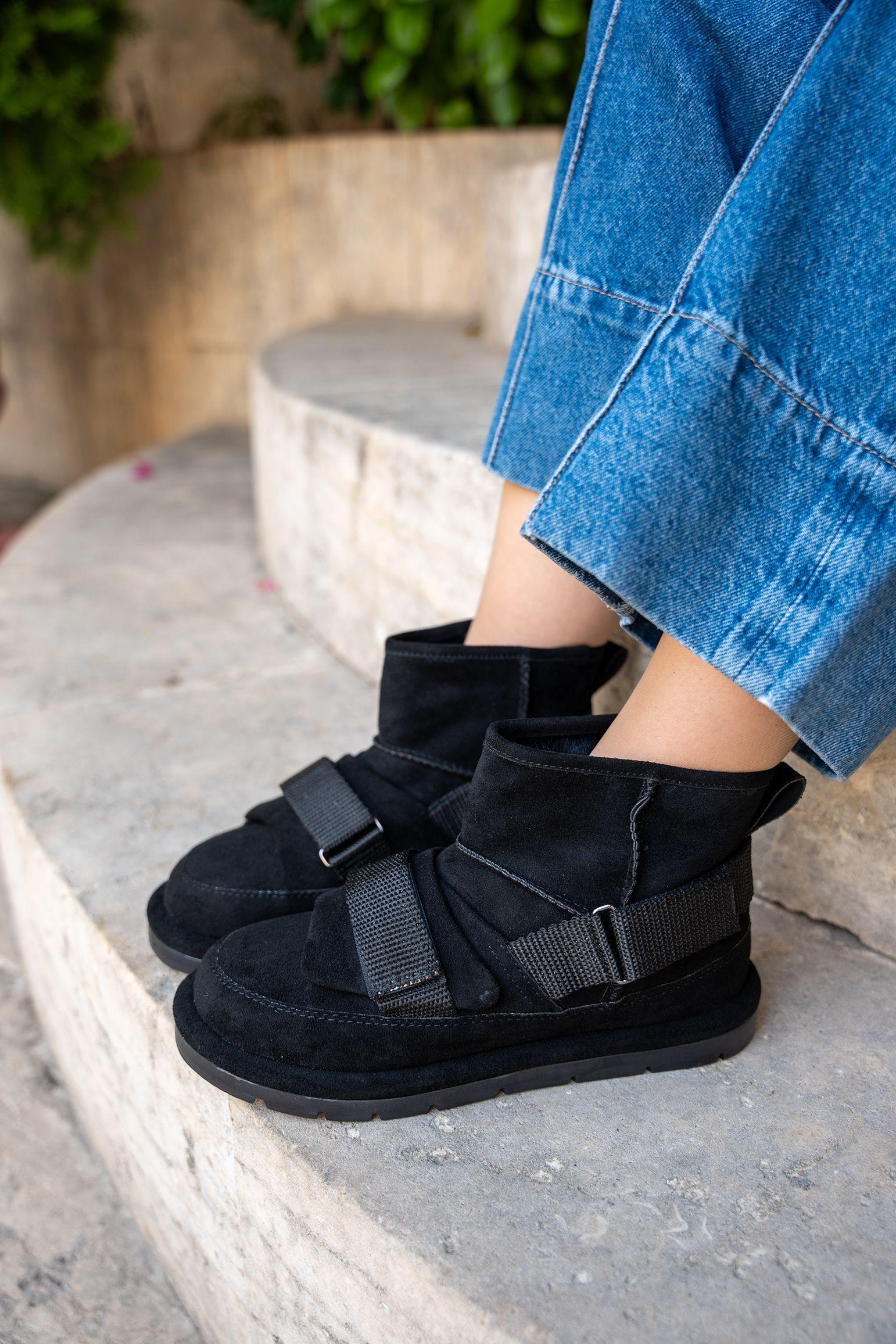 LESCAR SÜET İÇİ KÜRKLÜ BOT - SİYAH