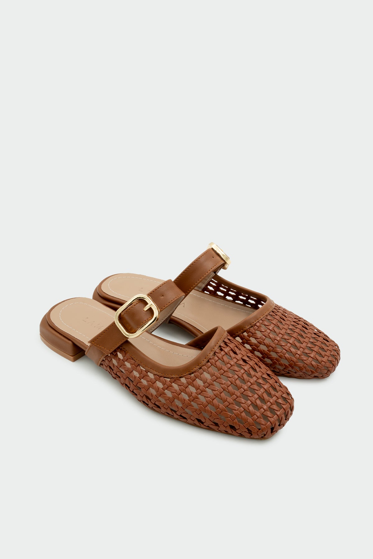 Duca Örgü Detaylı Tokalı Kadın Terlik - TABA