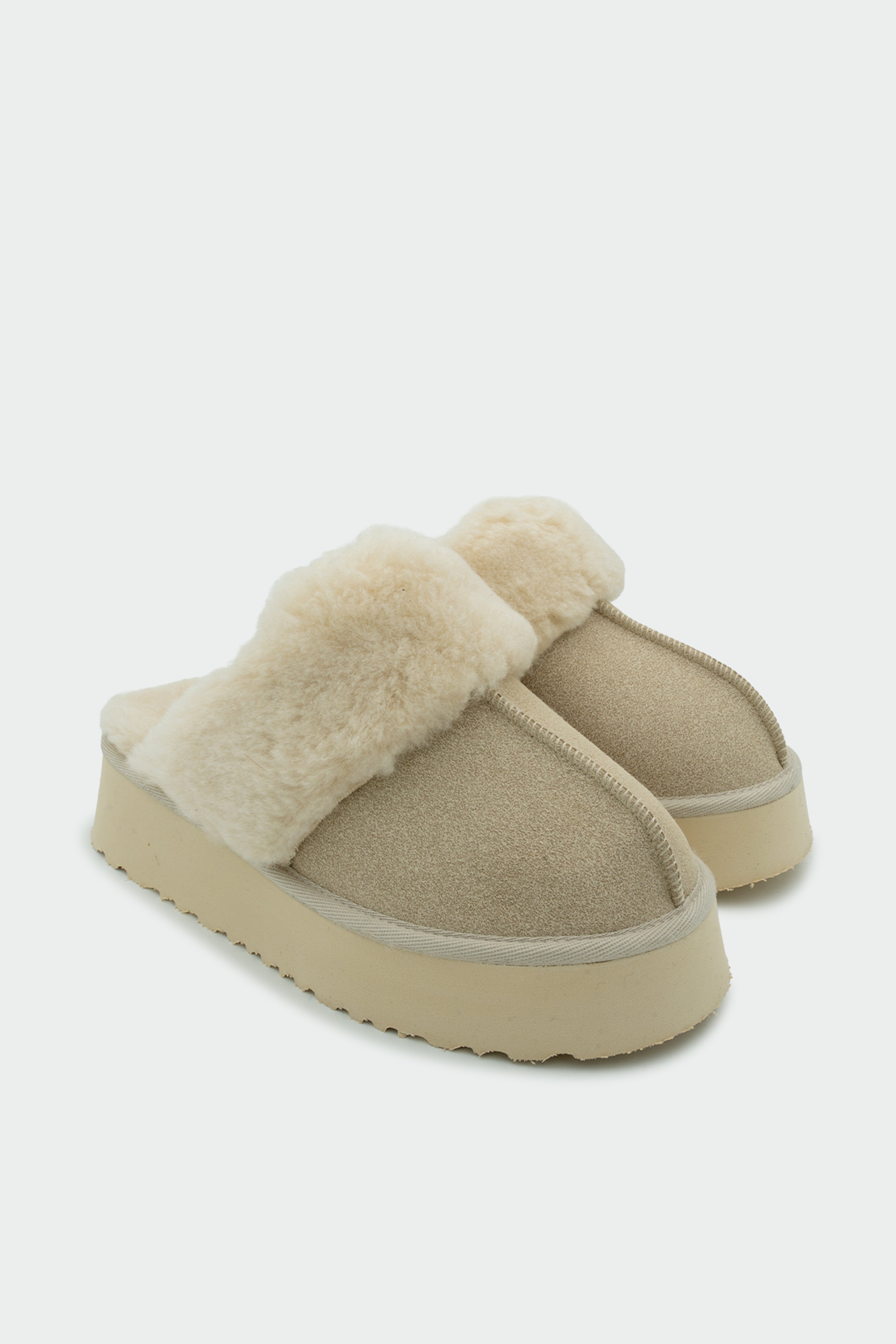 Rover Tüylü Terlik - BEJ