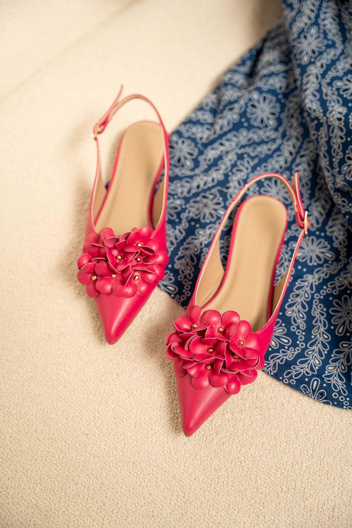 Alexa Çiçek Detaylı Babet - FUŞYA