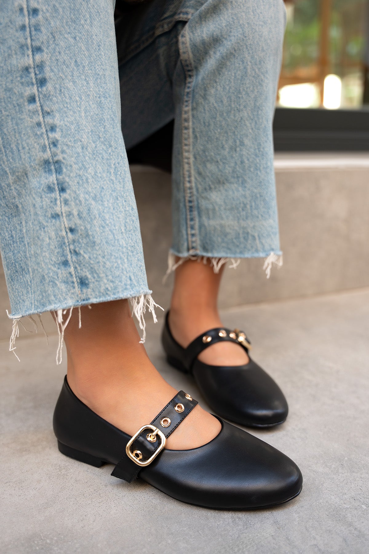 Victor Gold Tokalı Babet - SİYAH DERİ