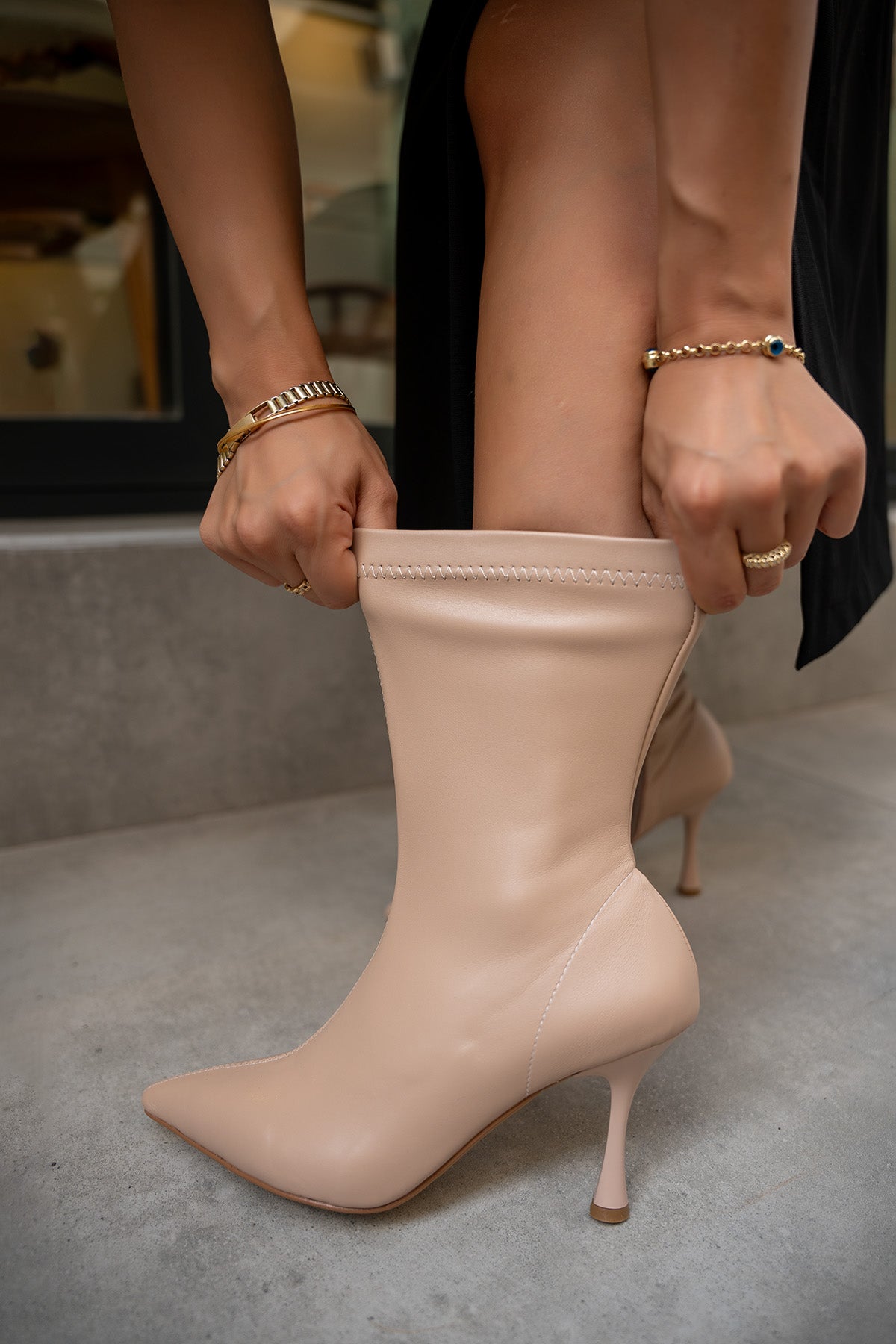 Prino Streç Bot - NUDE DERİ