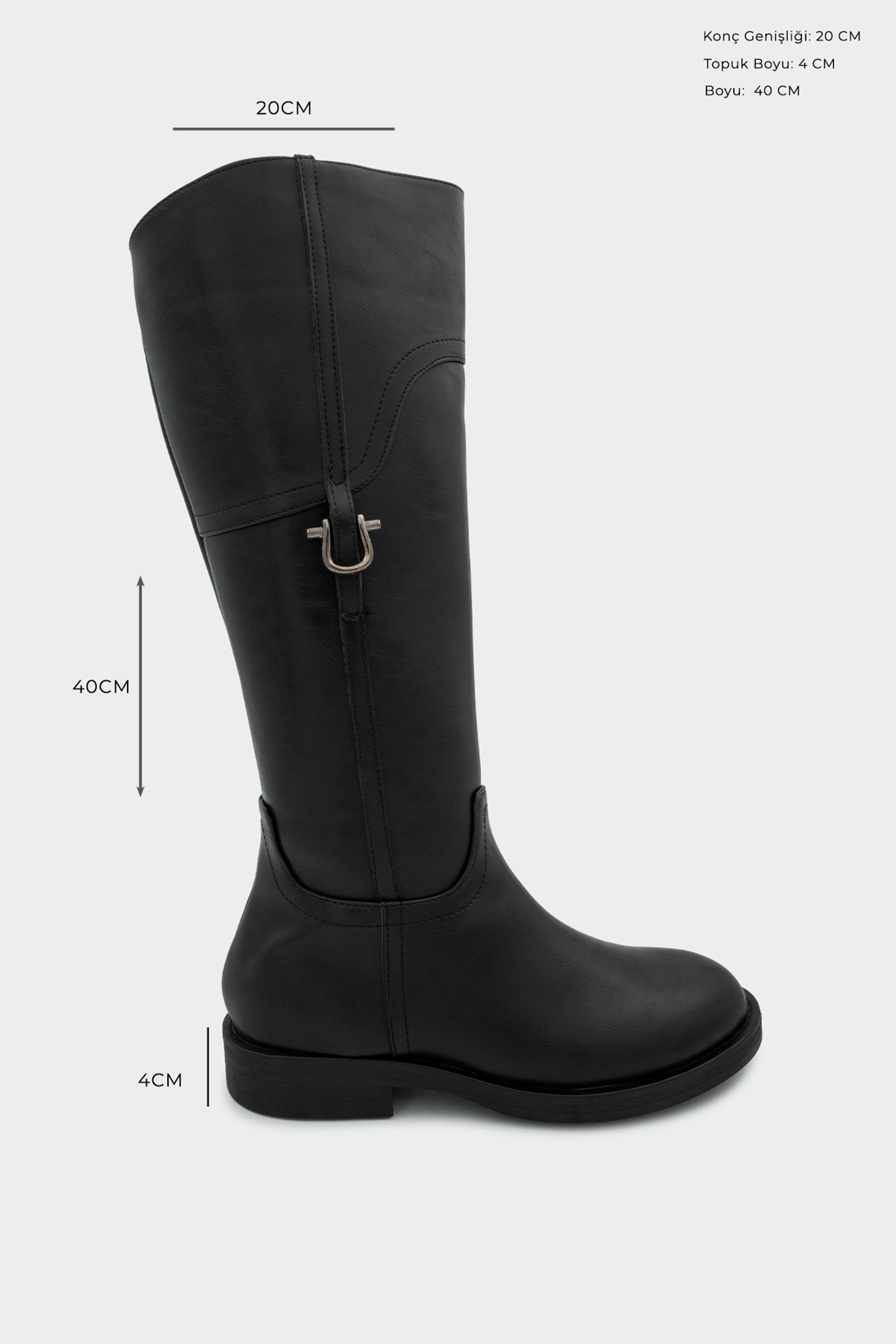 Rims Tokalı Çizme - SİYAH