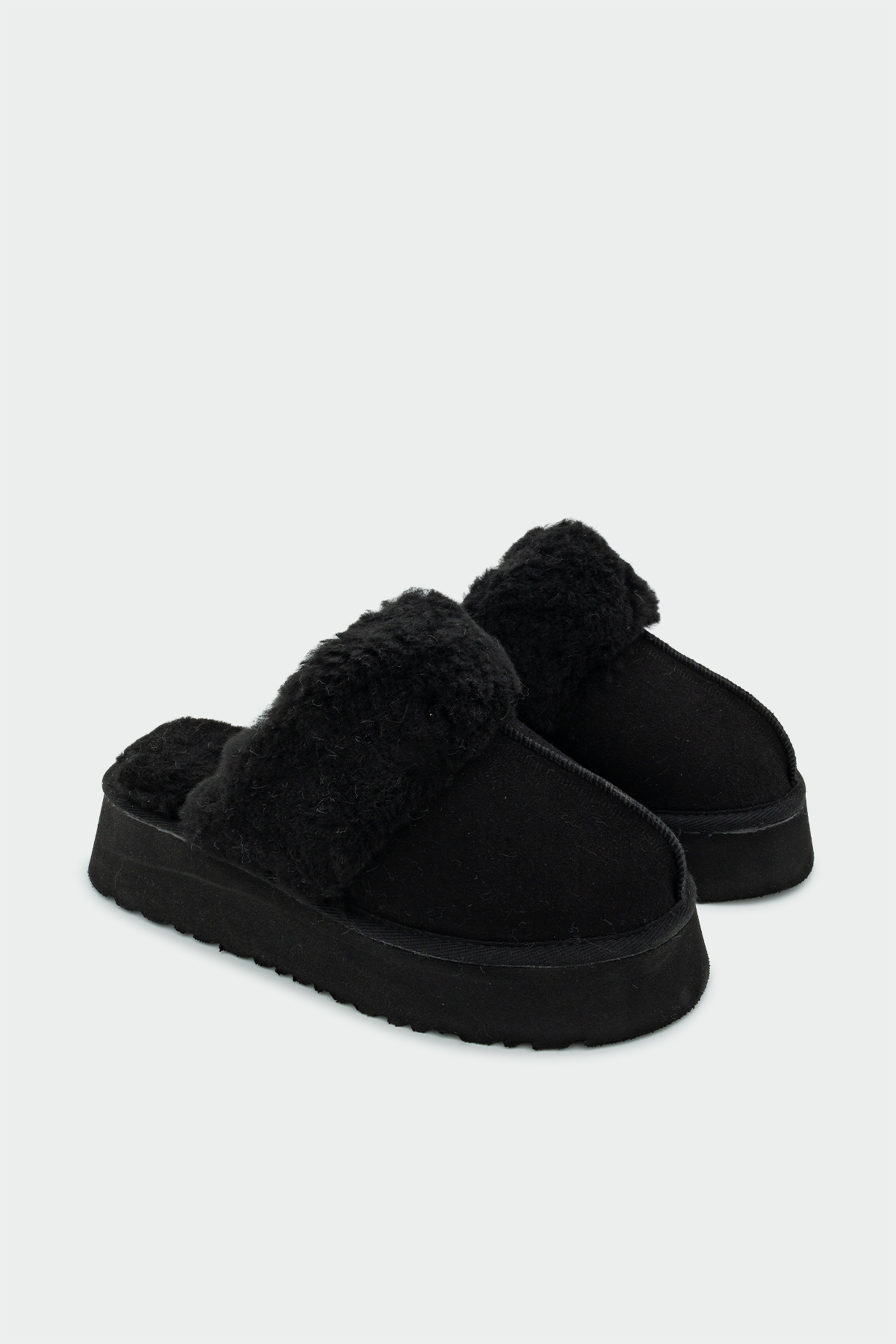 Rover Tüylü Terlik - SİYAH