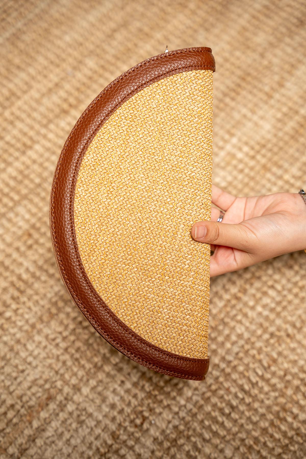 Areyo Hasır Oval Clutch - TABA