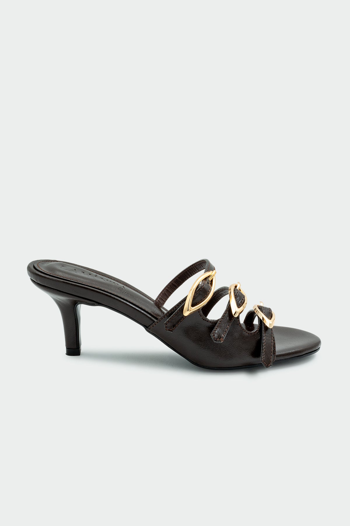 Wain Gold Toka Detaylı Kadın Terlik - ACI KAHVE