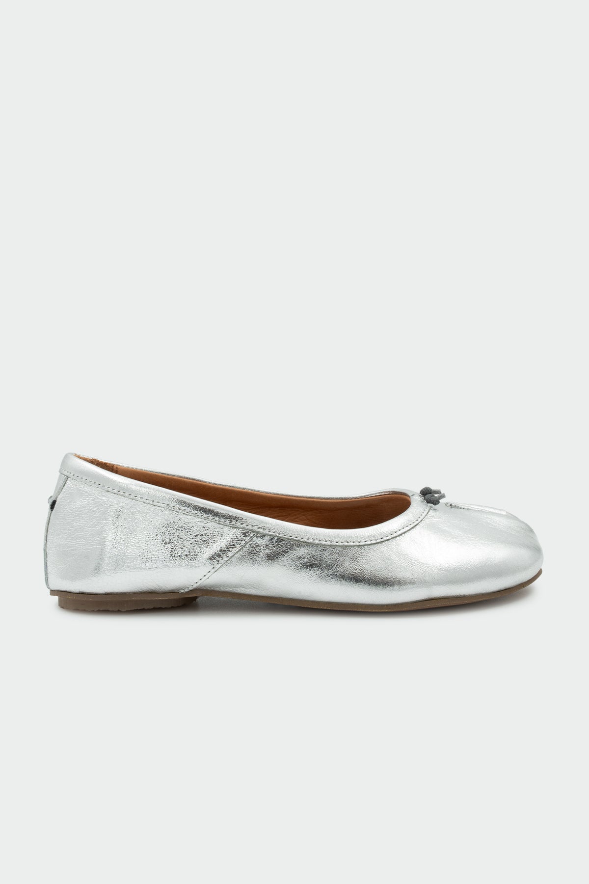 Gretel Hakiki Deri Kadın Düz Babet - Silver