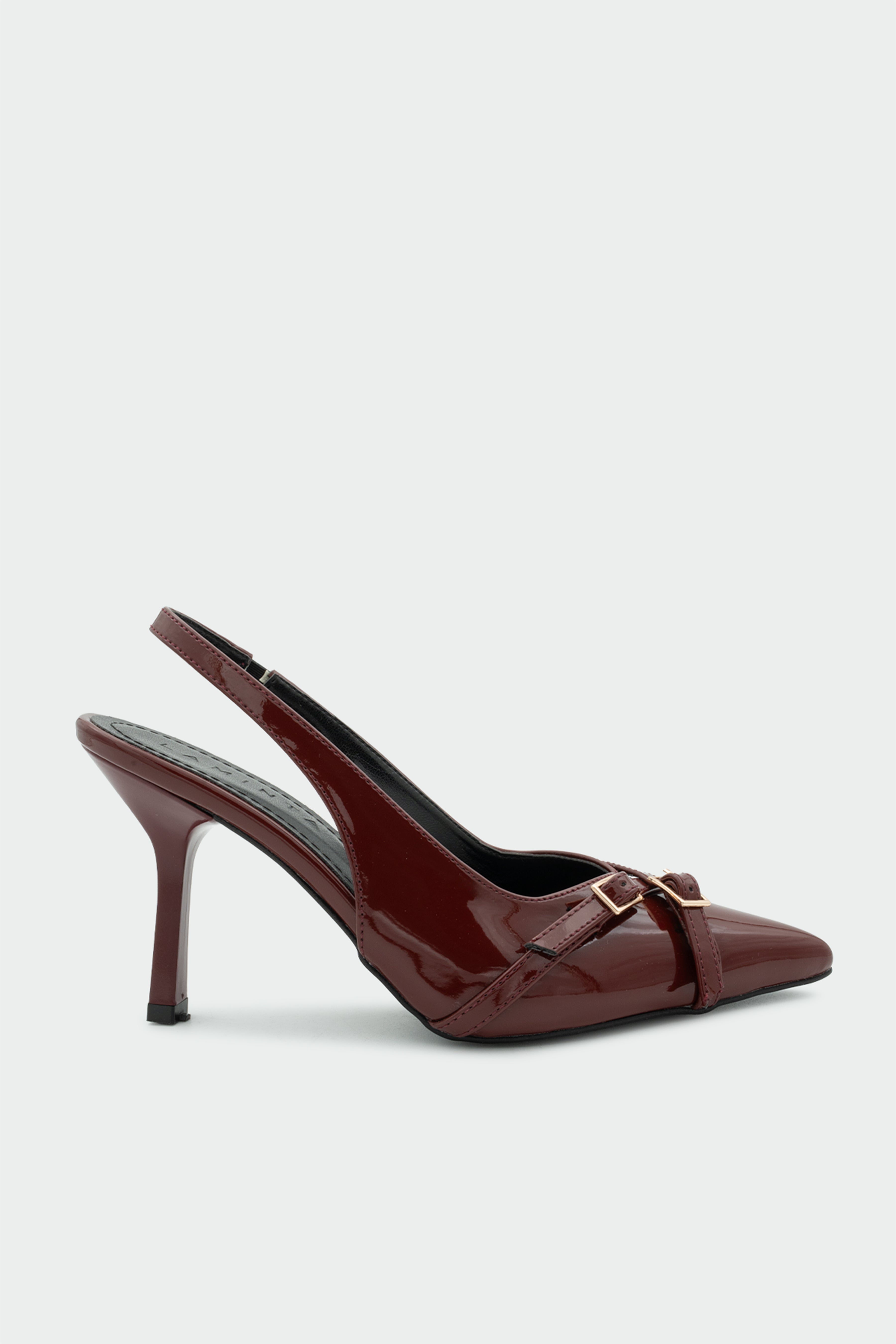 Nana Tokalı Topuklu Ayakkabı - BORDO RUGAN