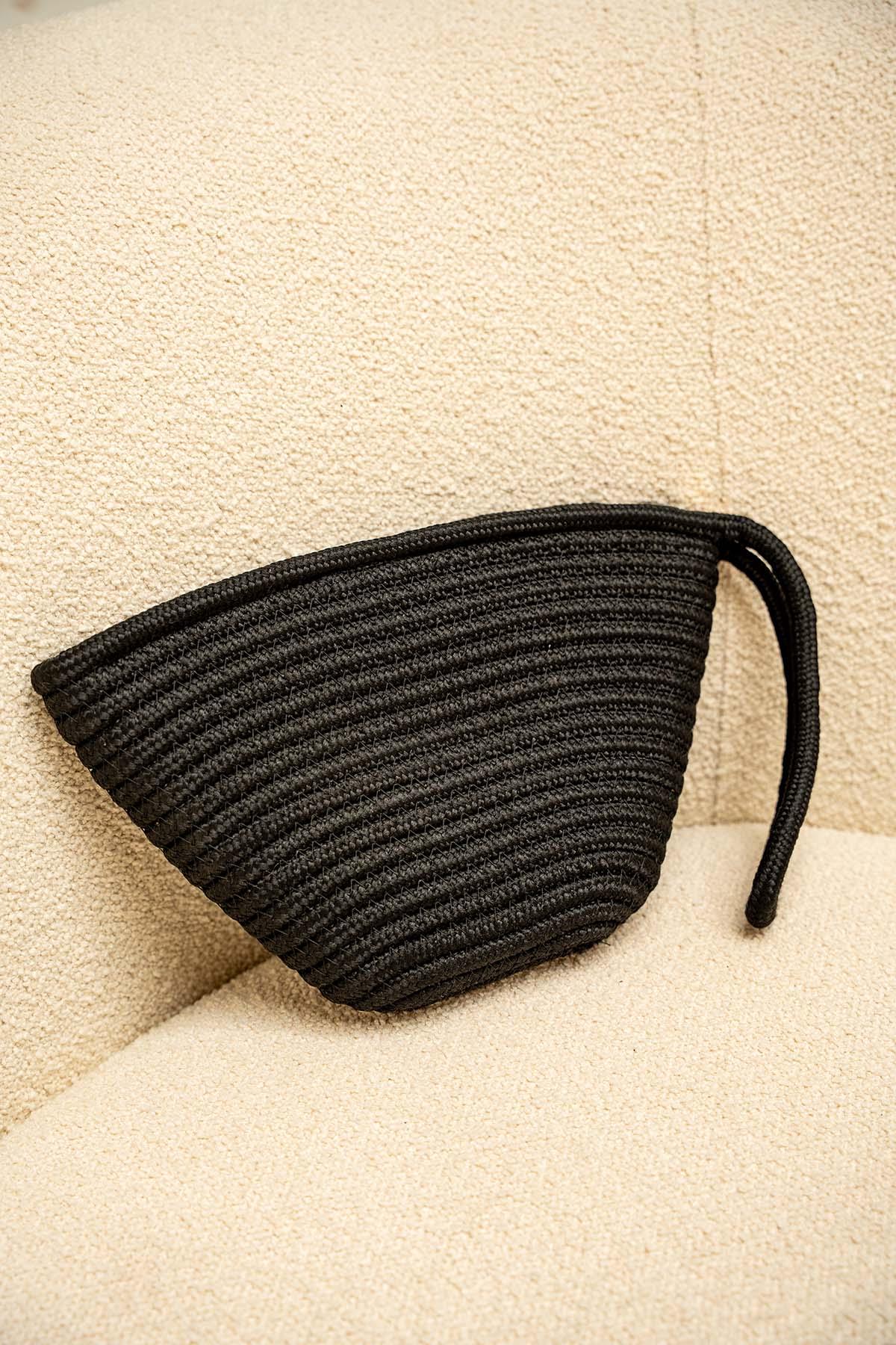 Condy Hasır Çanta - SİYAH