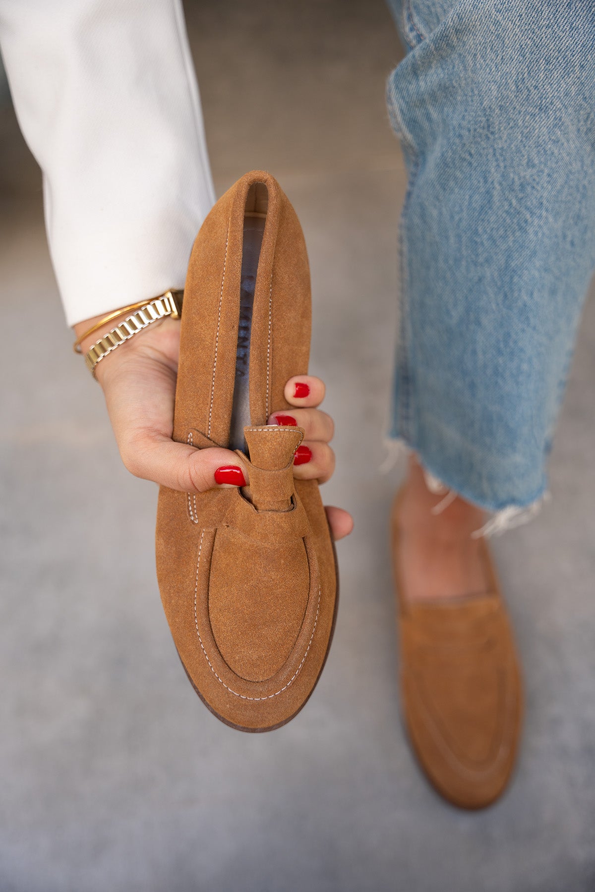 Desna Düz Taban Ayakkabı - TABA SÜET