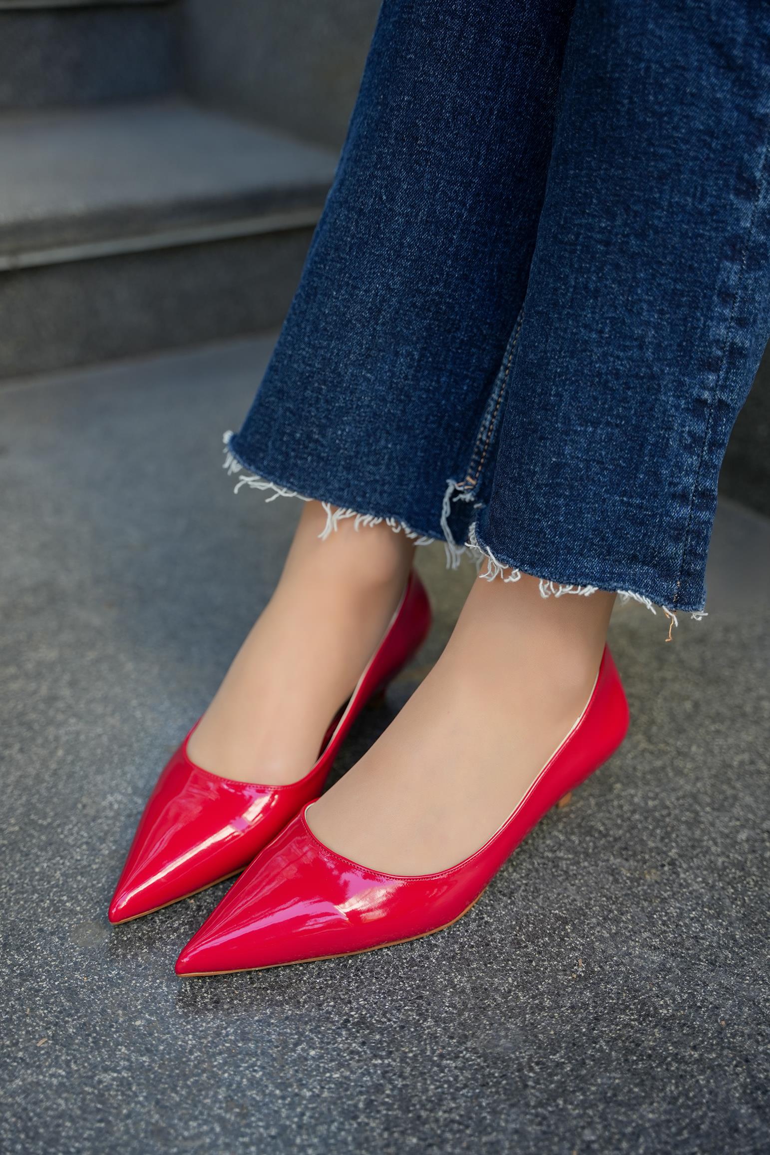 CENNY TOPUKLU AYAKKABI - KIRMIZI RUGAN