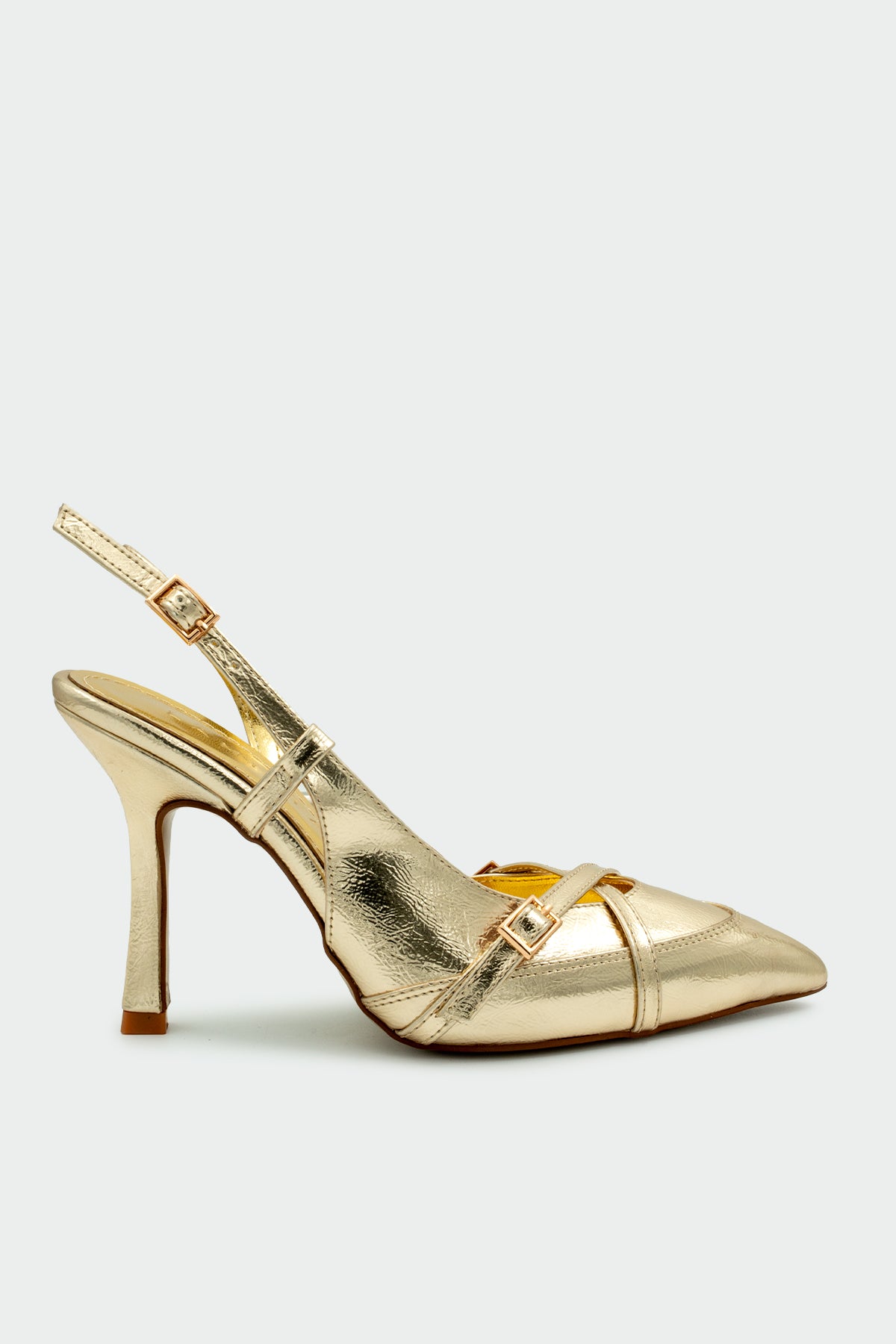Flamin Toka Detaylı Kadın Topuklu Ayakkabı - GOLD